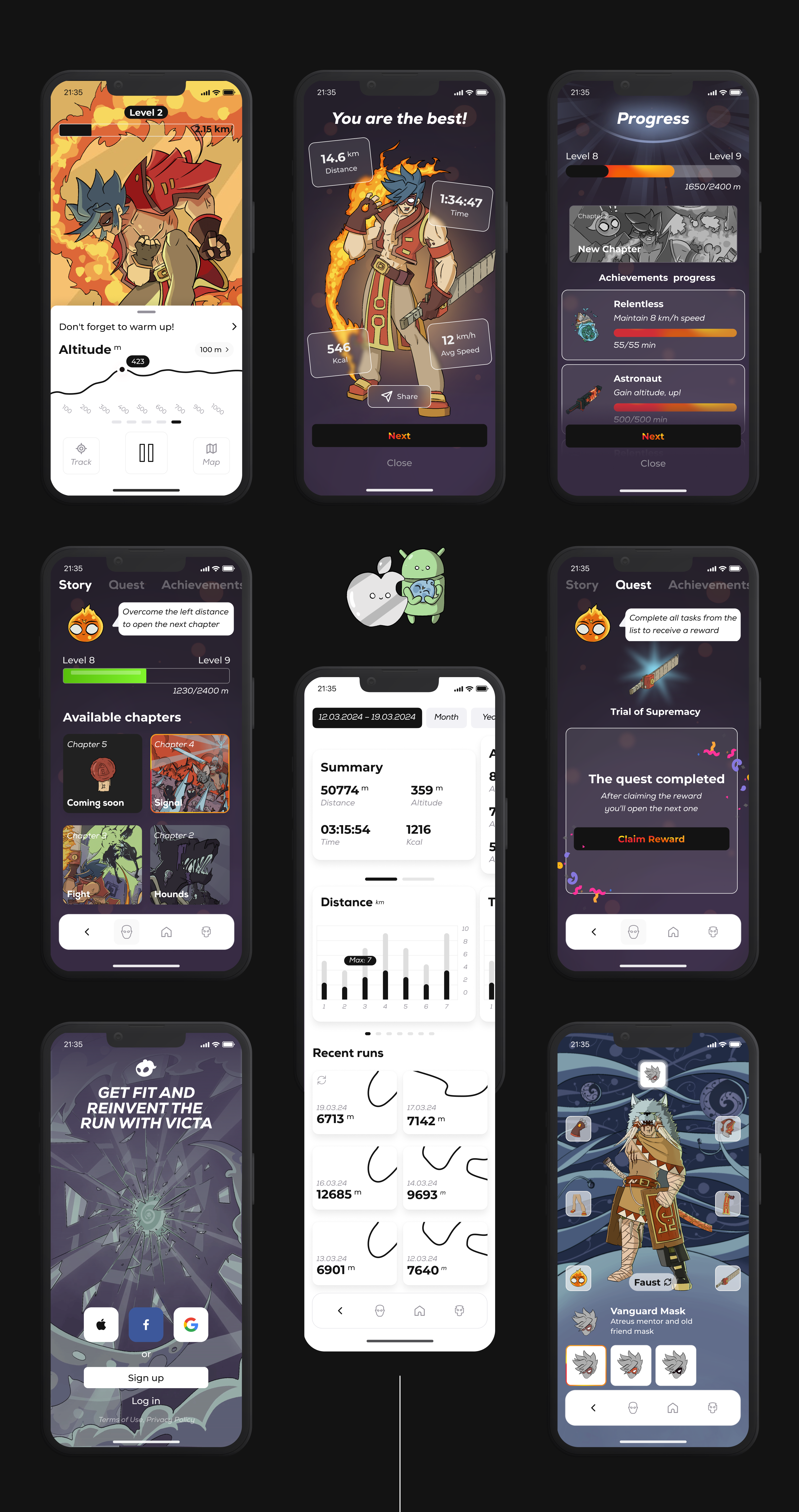 Victa — Running Fitness Adventure — Изображение №6 — Интерфейсы, Иллюстрация на Dprofile