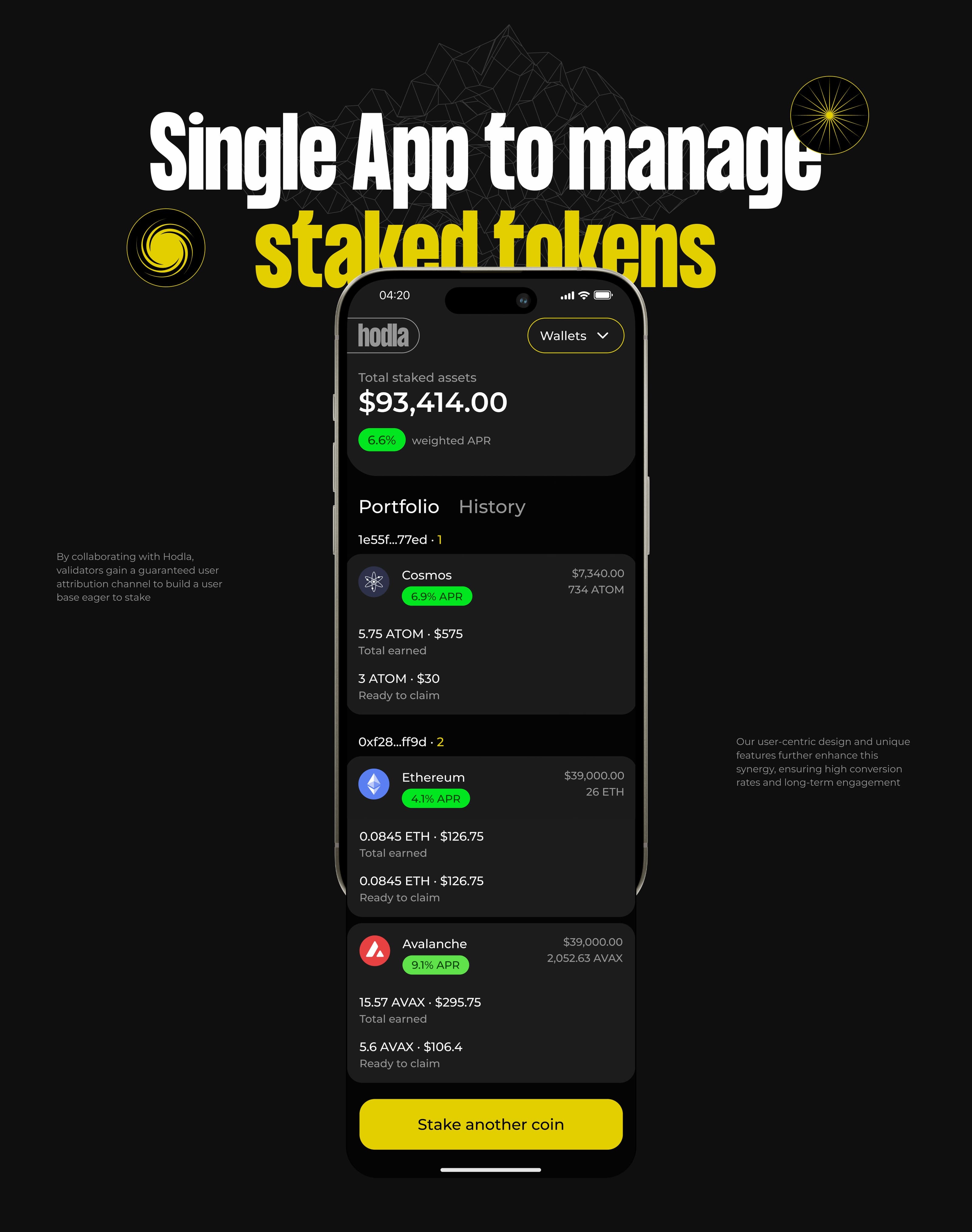 Native staking platform | Hodla — Изображение №6 — Интерфейсы на Dprofile