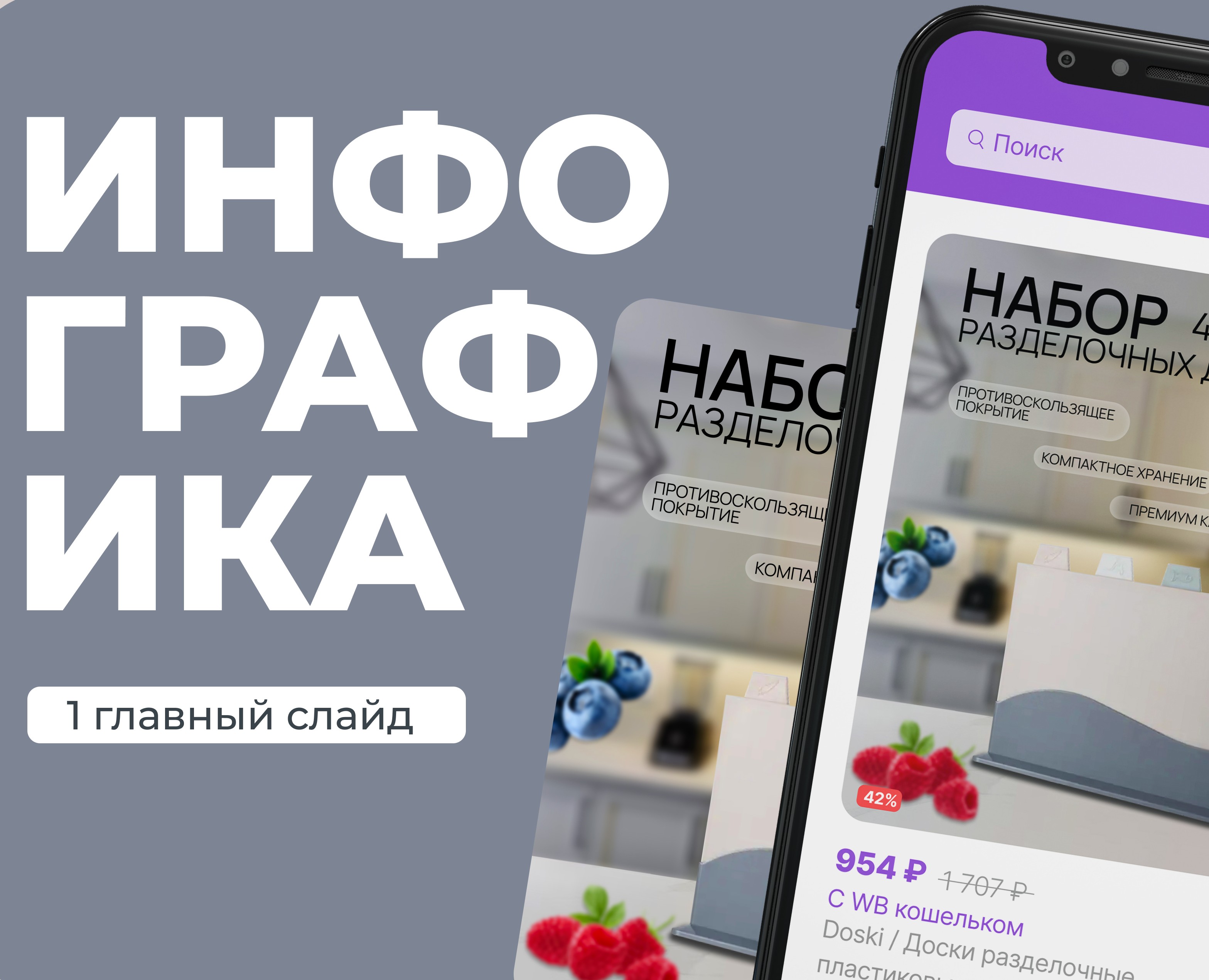 Инфографика для маркетплейса, Дизайн карточек — Графика на Dprofile