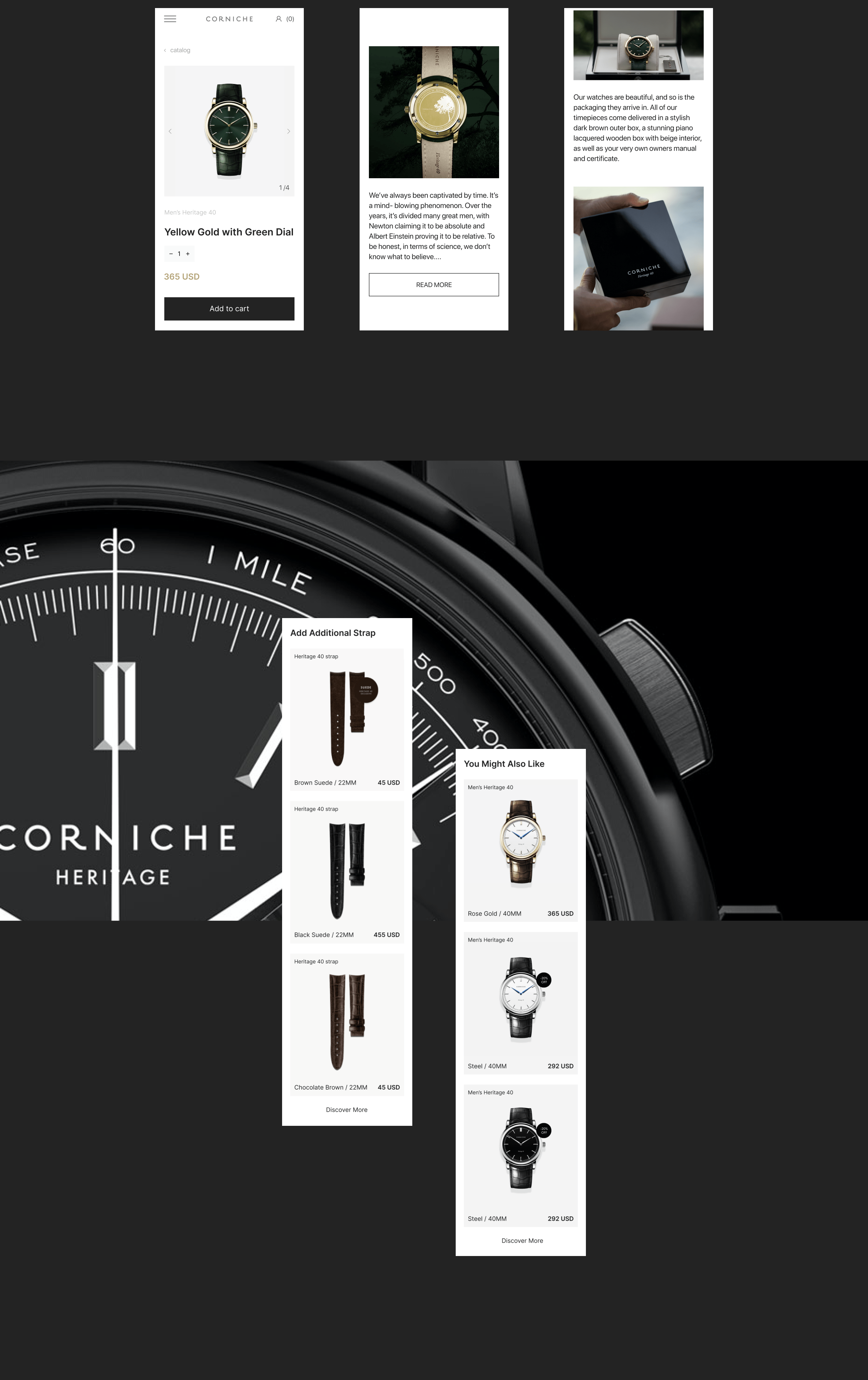 Corniche watches - e-commerc concept — Изображение №7 — Интерфейсы на Dprofile