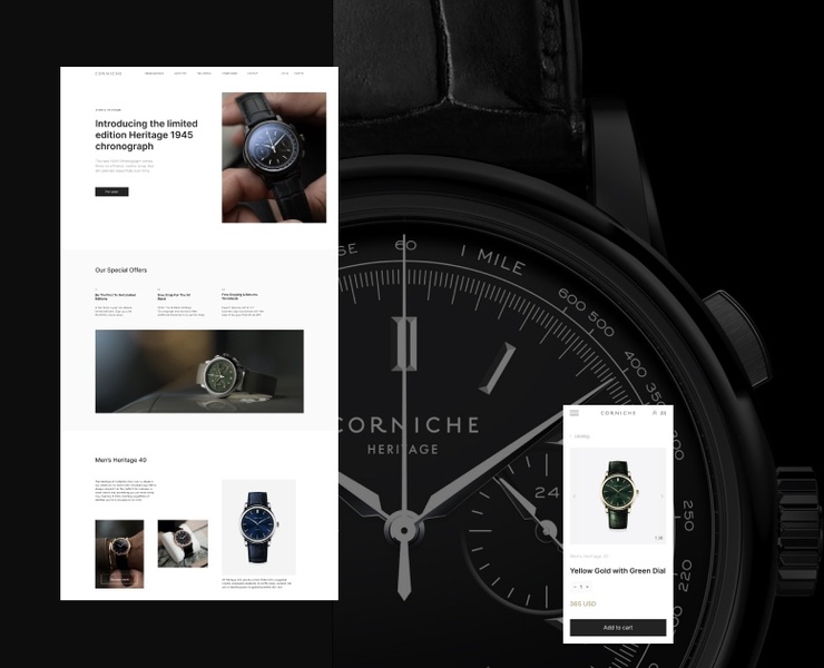 Corniche watches - e-commerc concept — Интерфейсы на Dprofile