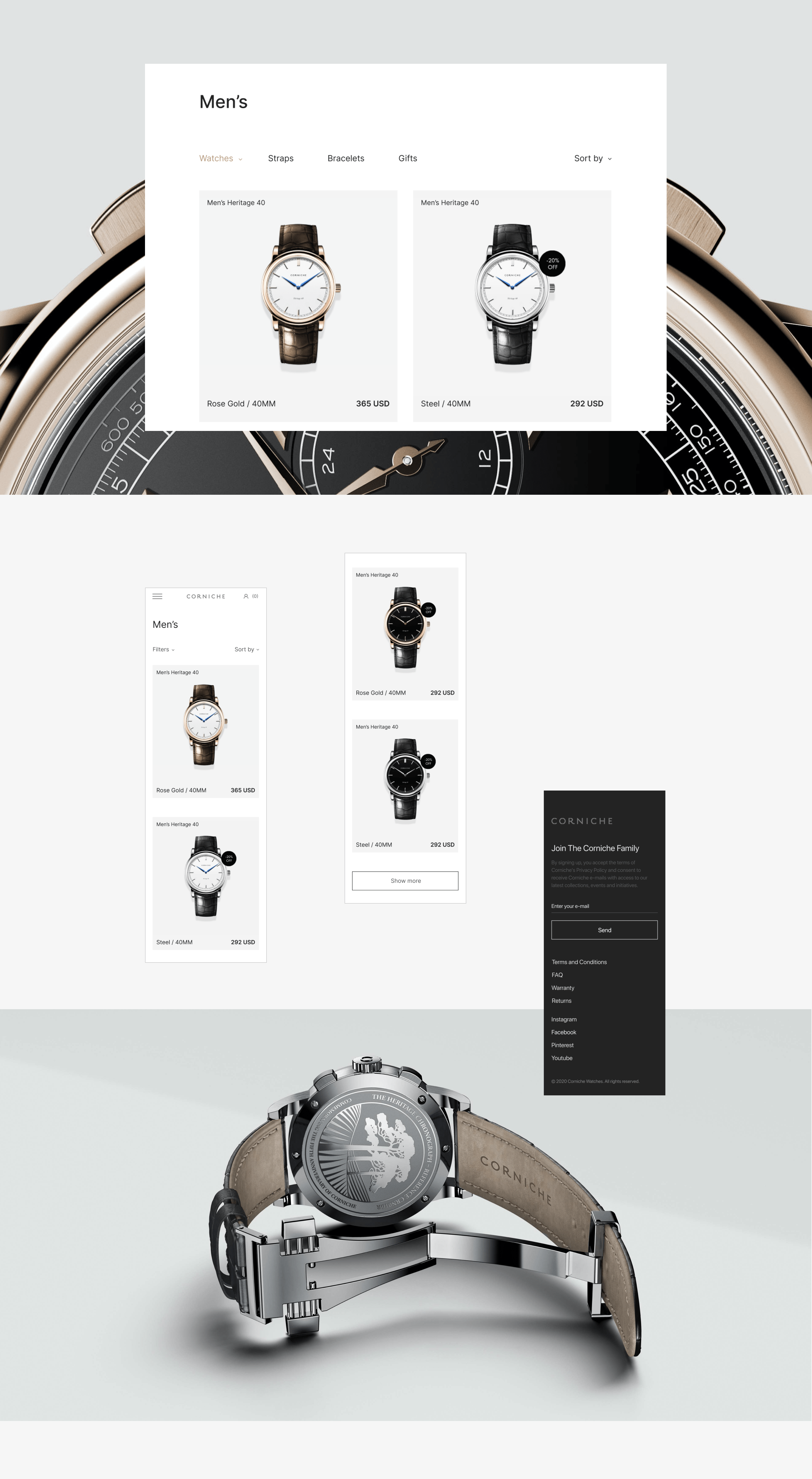 Corniche watches - e-commerc concept — Изображение №5 — Интерфейсы на Dprofile