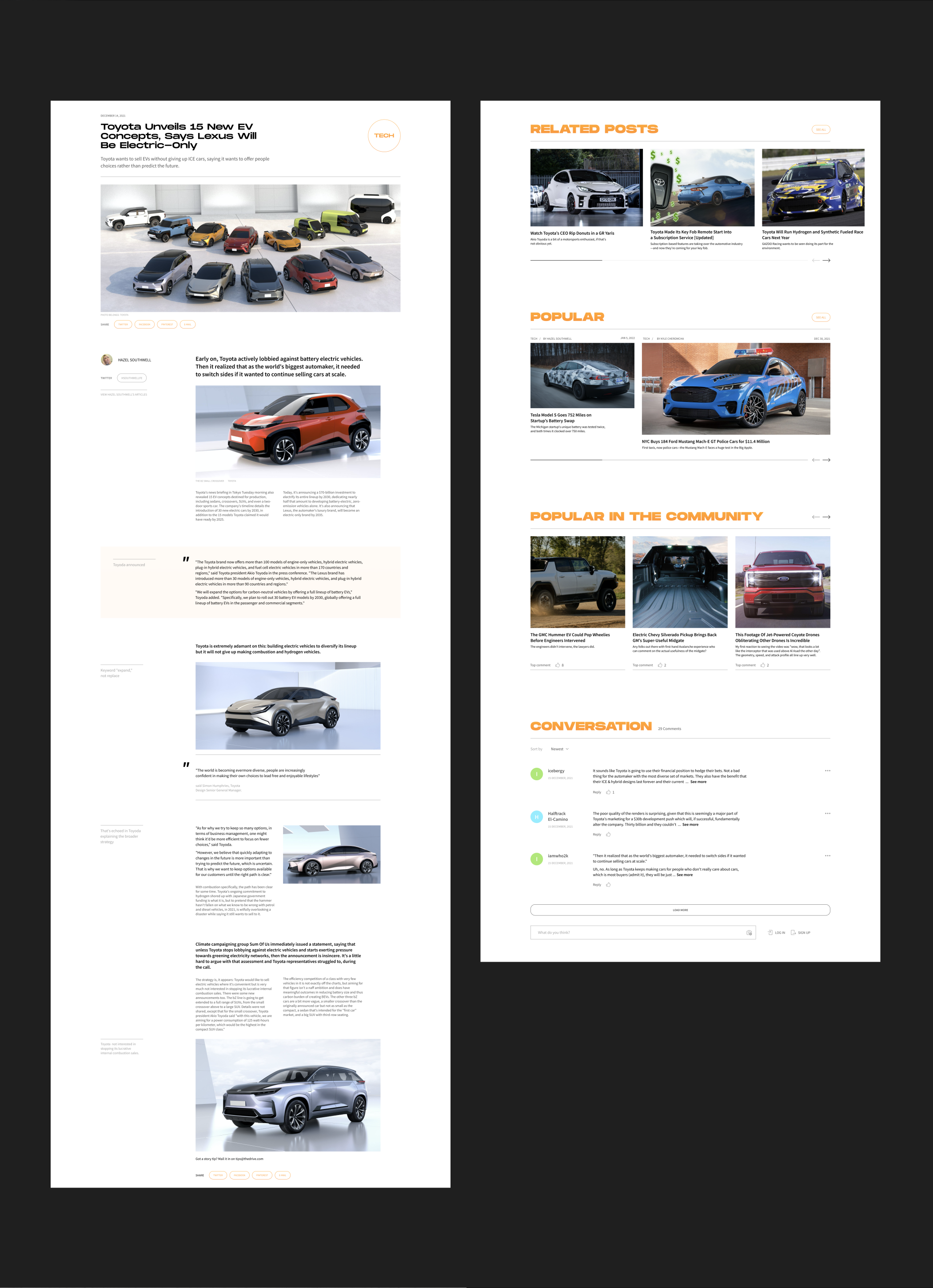 THE DRIVE - redesign of news site — Изображение №7 — Интерфейсы на Dprofile