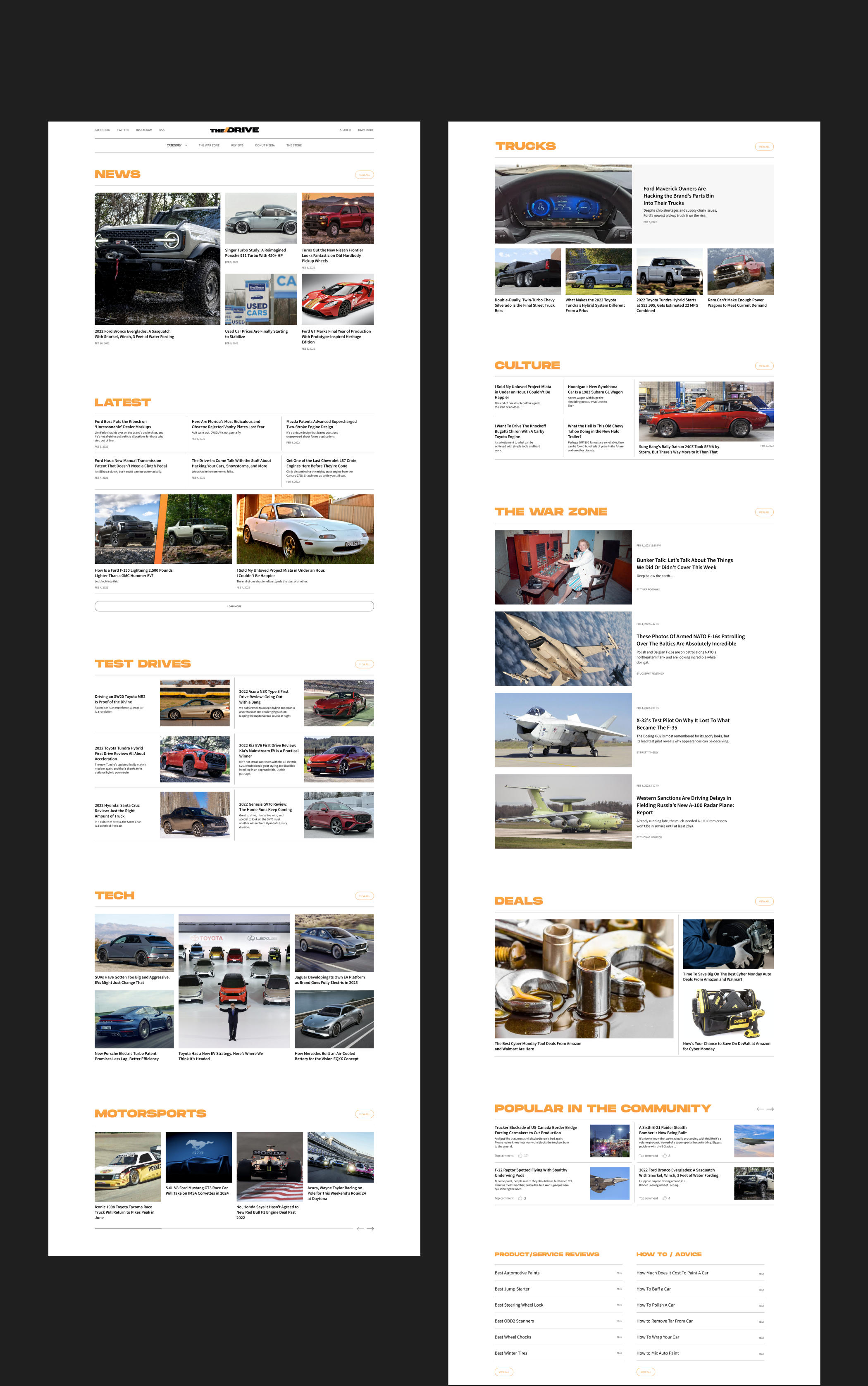 THE DRIVE - redesign of news site — Изображение №2 — Интерфейсы на Dprofile