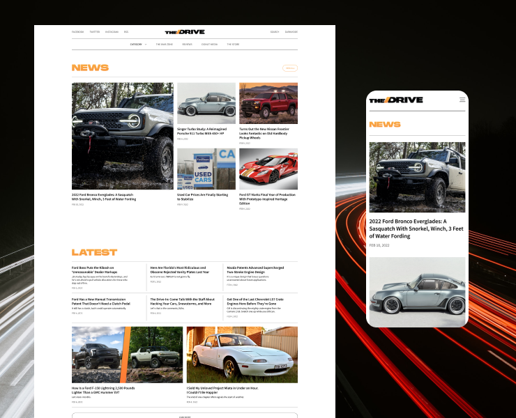 THE DRIVE - redesign of news site — Интерфейсы на Dprofile