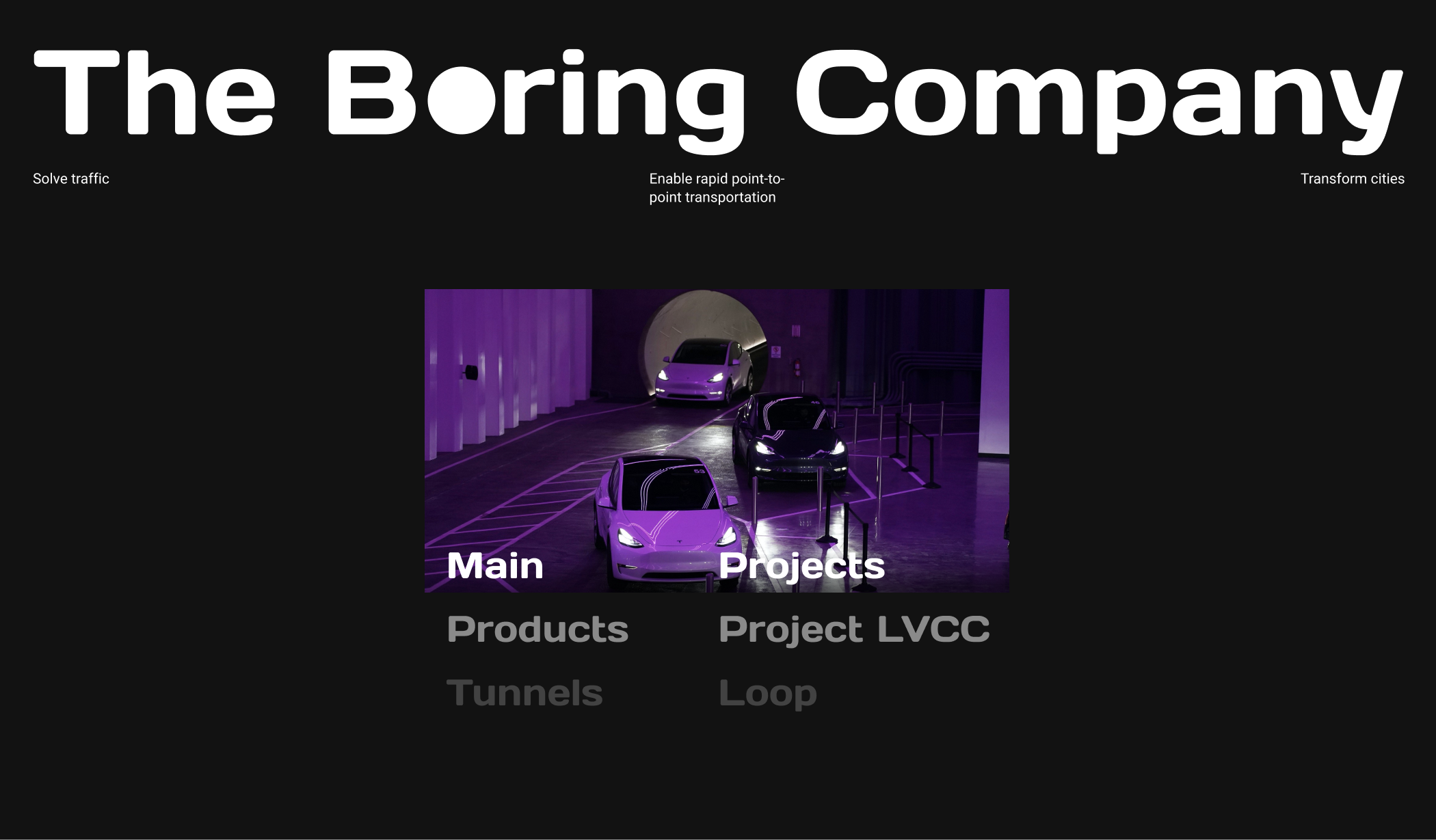 The Boring Company - corporate website — Изображение №1 — Интерфейсы на Dprofile