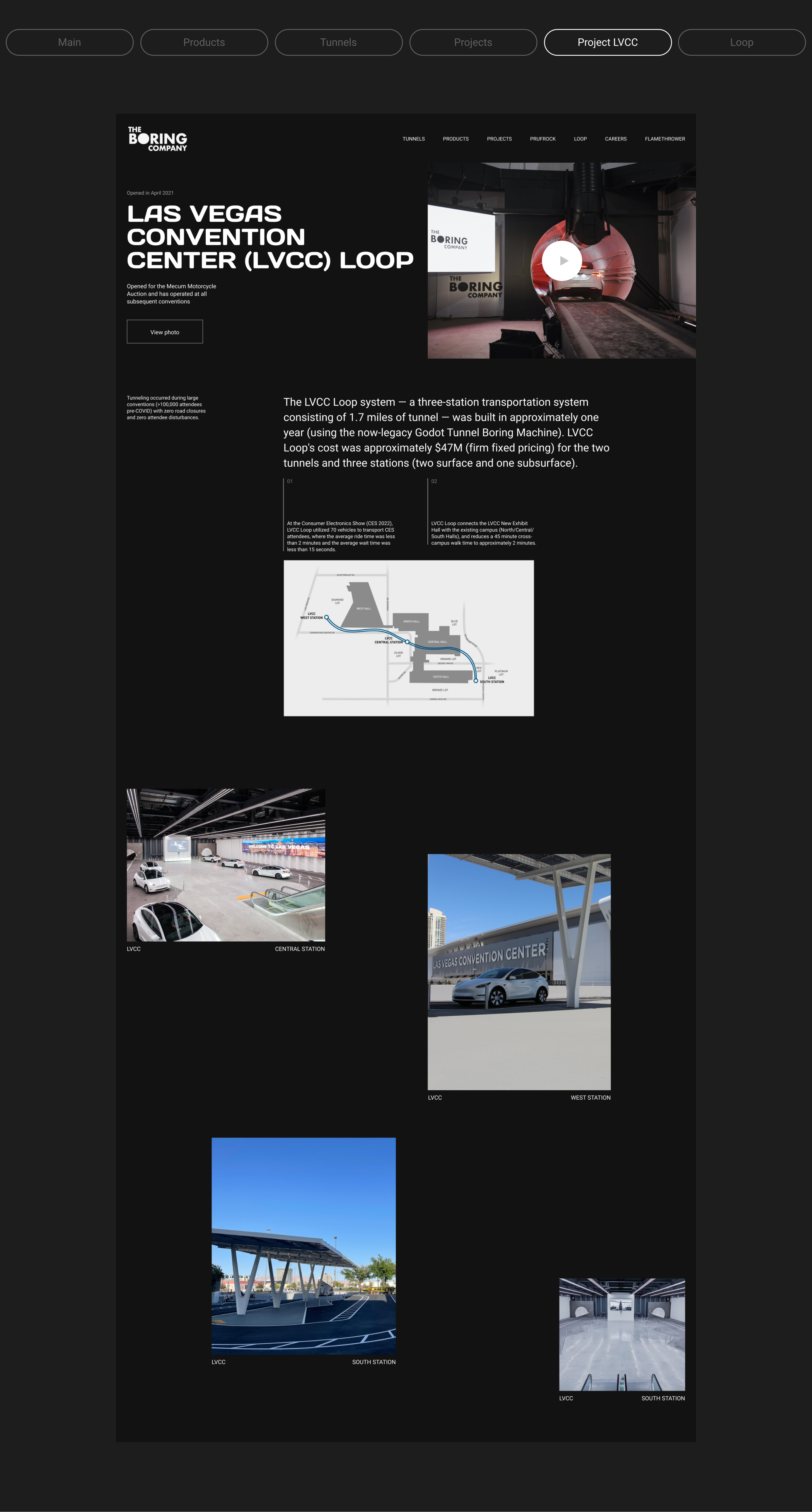 The Boring Company - corporate website — Изображение №5 — Интерфейсы на Dprofile