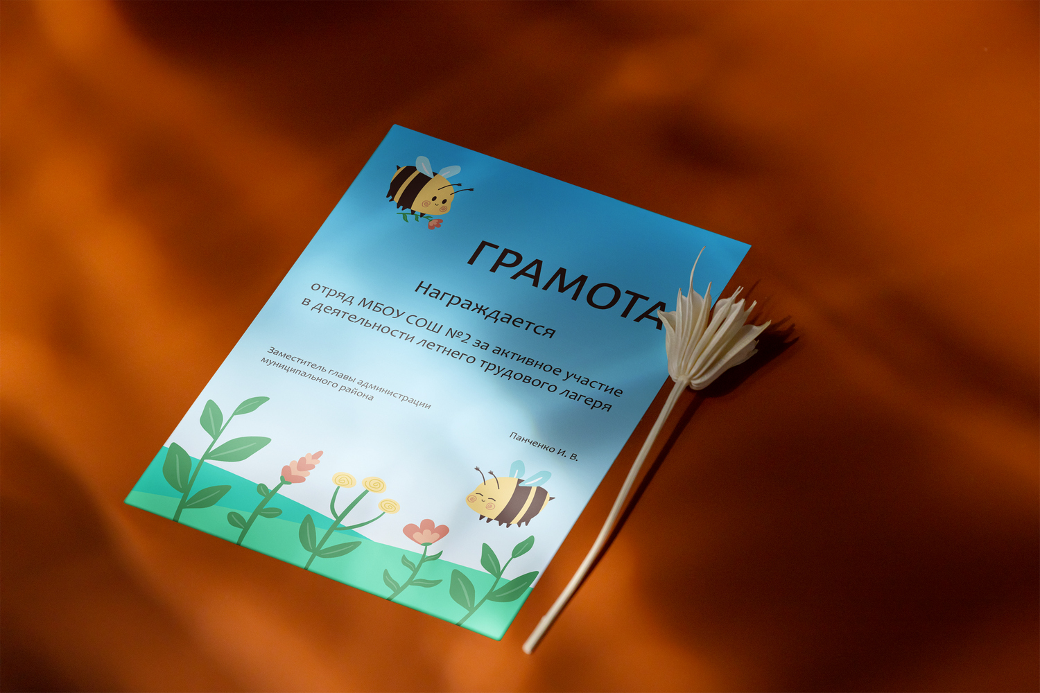 Грамота и мерч для летнего трудового лагеря — Изображение №1 — Иллюстрация, Графика на Dprofile