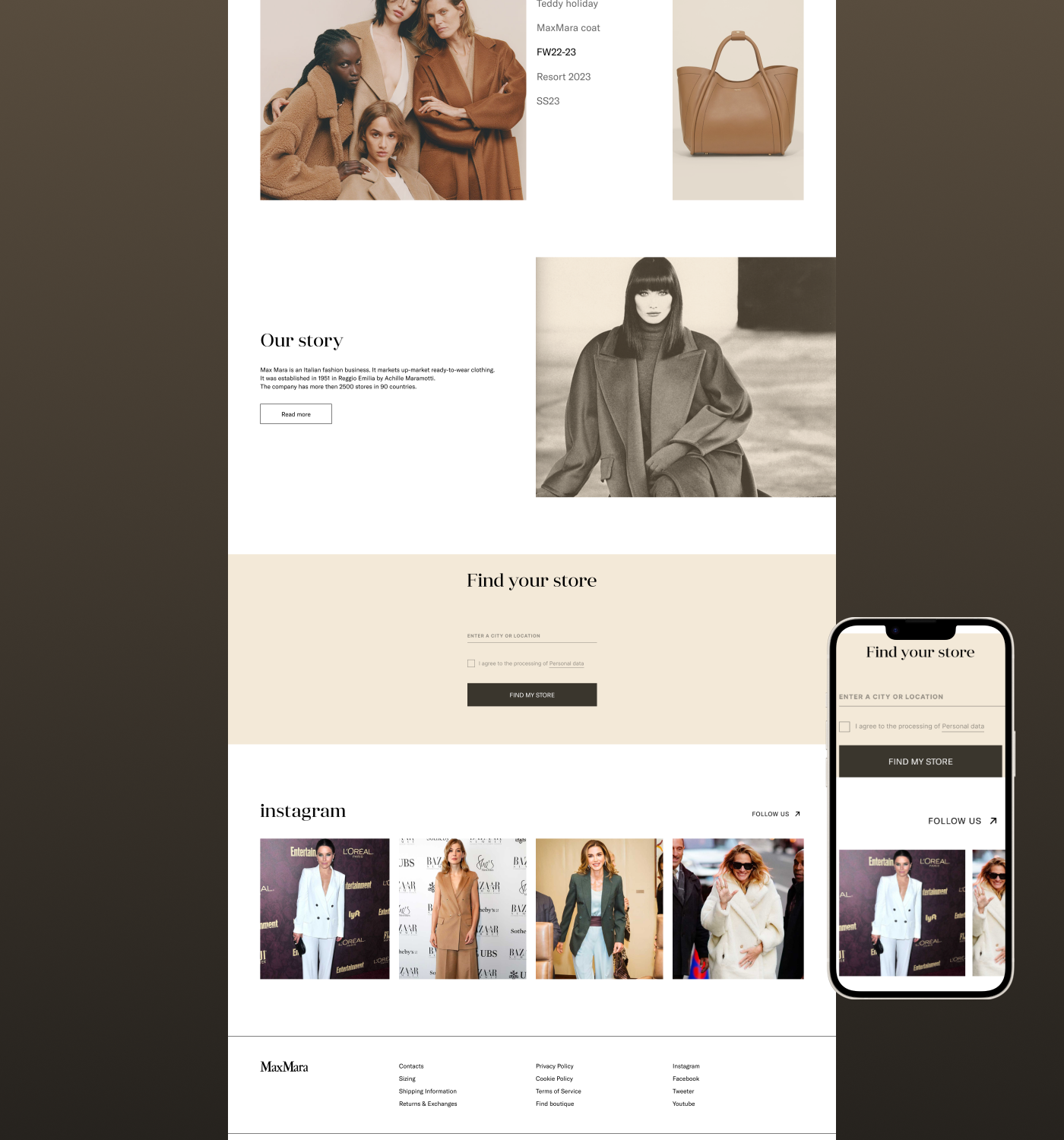 Fashion Website Redesign Concept - Max Mara — Изображение №3 — Интерфейсы, Графика на Dprofile