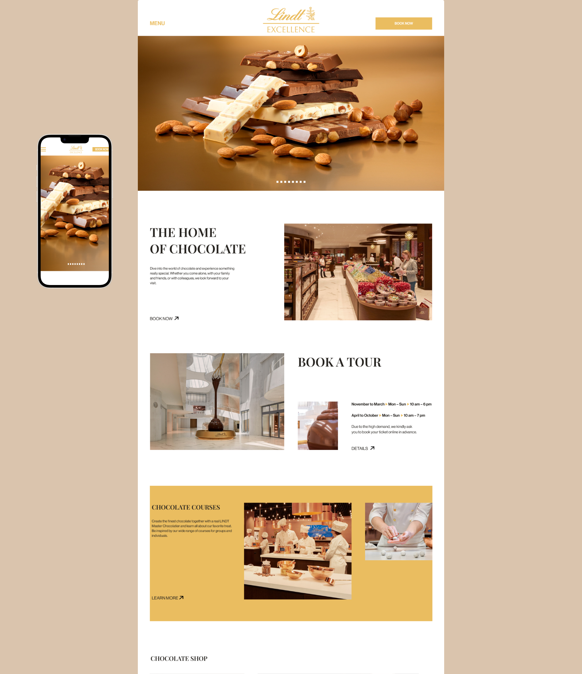 Website Redesign Concept - Museum of Lindt Chocolate — Изображение №2 — Интерфейсы, Графика на Dprofile
