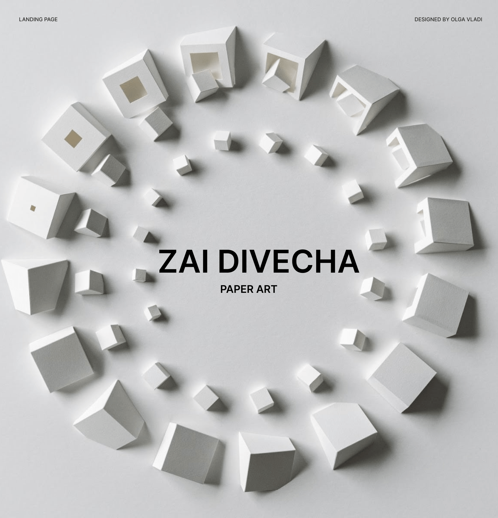 Landing page - Paper Art by Zai Divechacha — Изображение №1 — Интерфейсы, Графика на Dprofile
