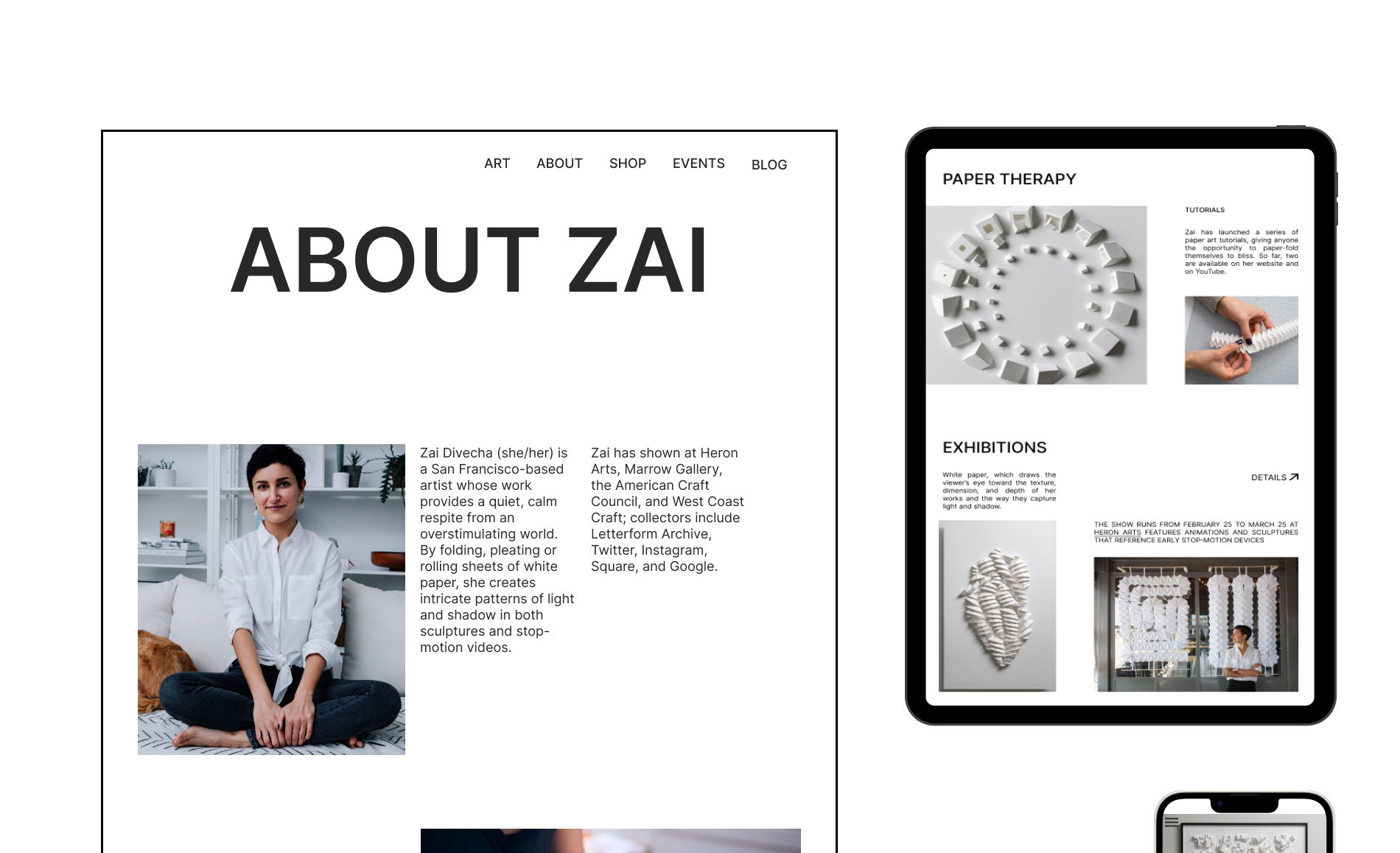 Landing page - Paper Art by Zai Divechacha — Изображение №6 — Интерфейсы, Графика на Dprofile