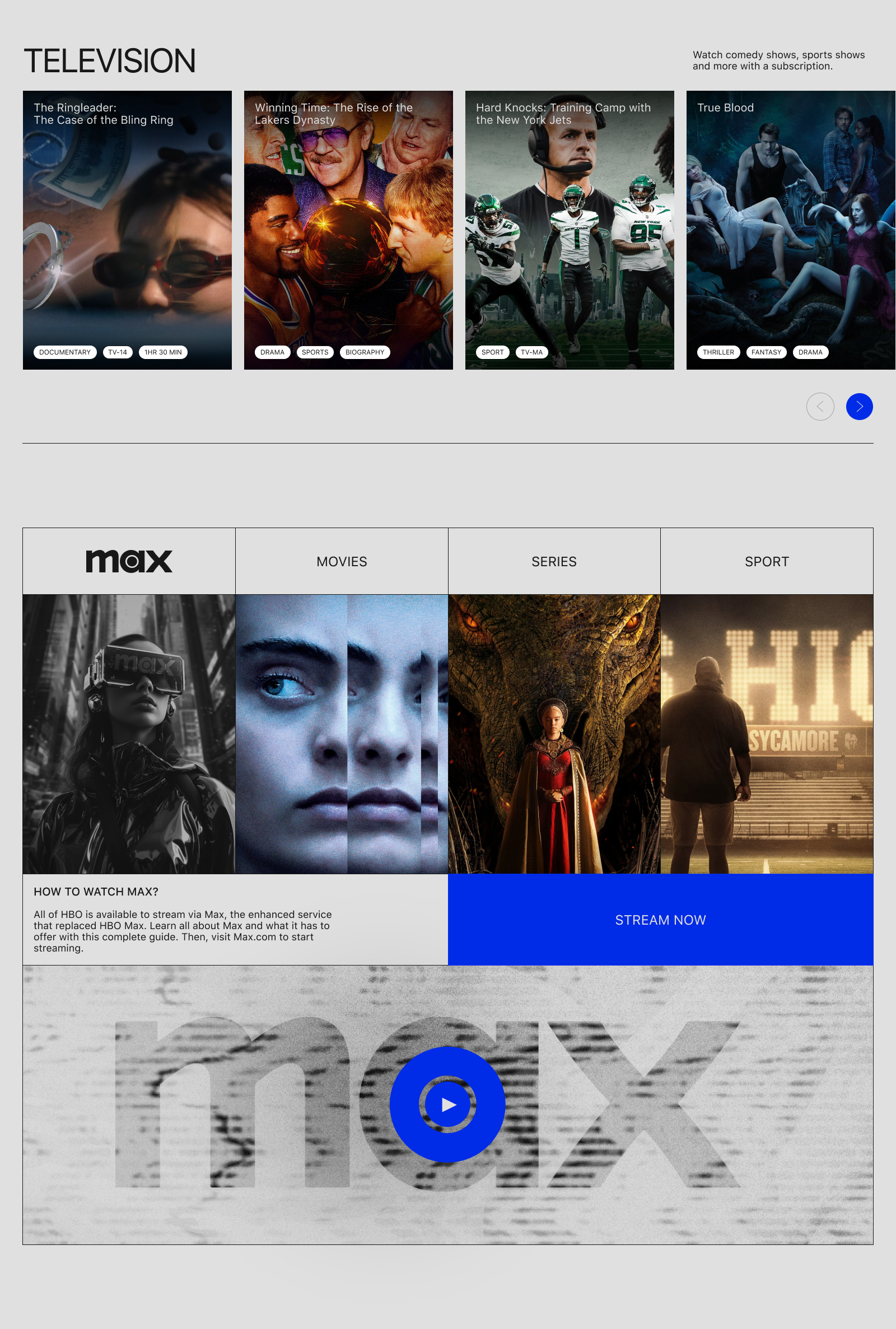 [ HBO ] Landing Page — Изображение №3 — Интерфейсы на Dprofile