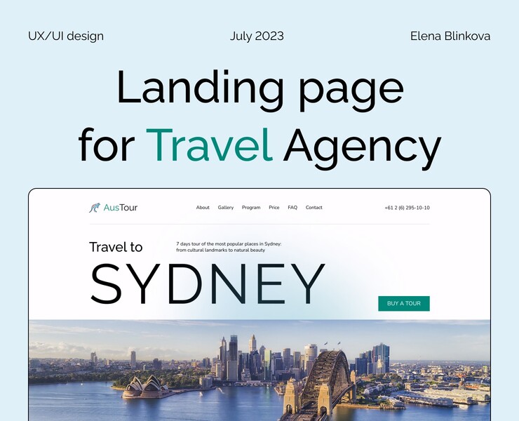 Landing Page For Travel Agency на Dprofile
