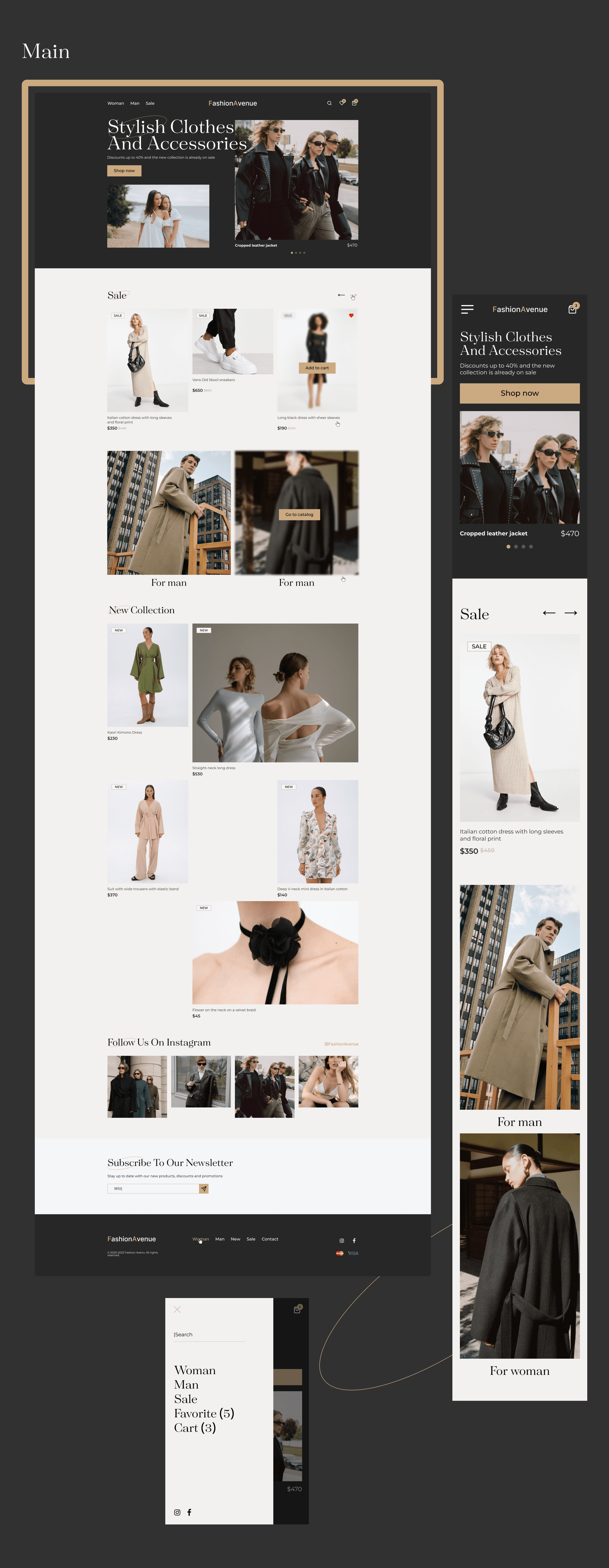 FashionAvenu | E-commerce website design concept — Изображение №3 — Интерфейсы на Dprofile