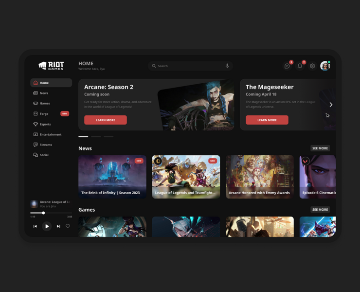 Riot Games — Интерфейсы на Dprofile