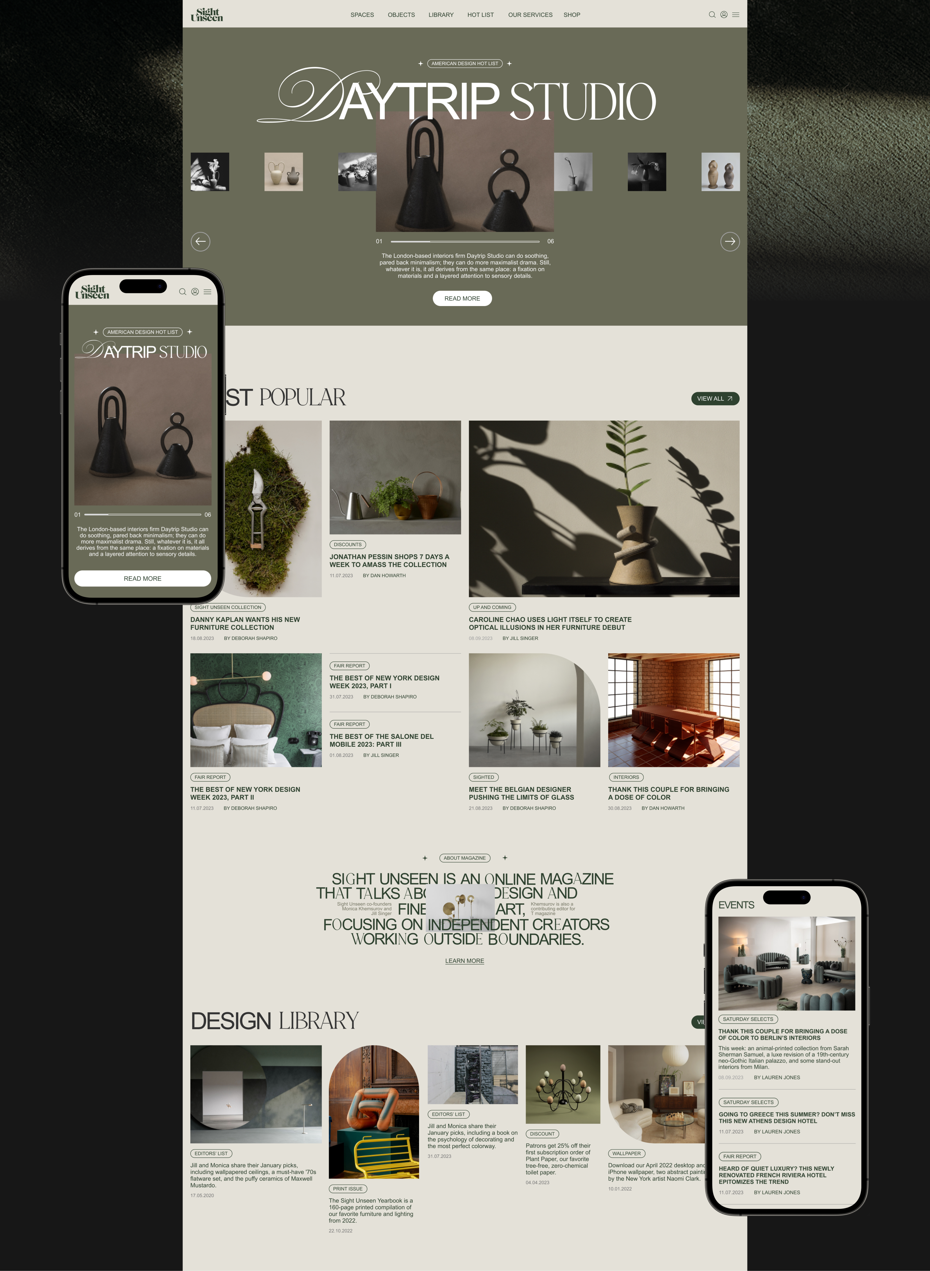 Sight Unseen — News Website — Изображение №2 — Интерфейсы на Dprofile