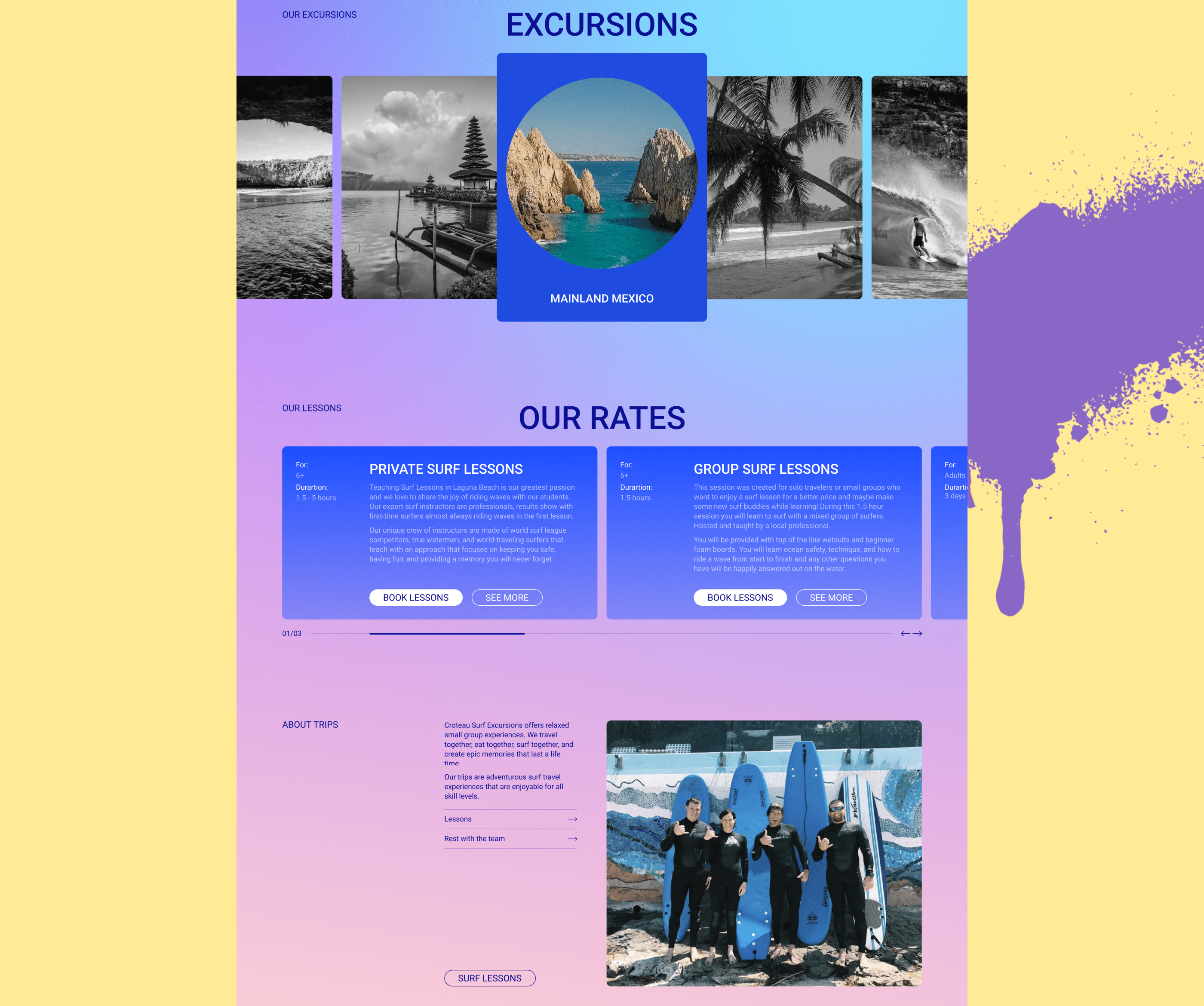 Surf School: Website Redesign — Изображение №7 — Интерфейсы, Брендинг на Dprofile