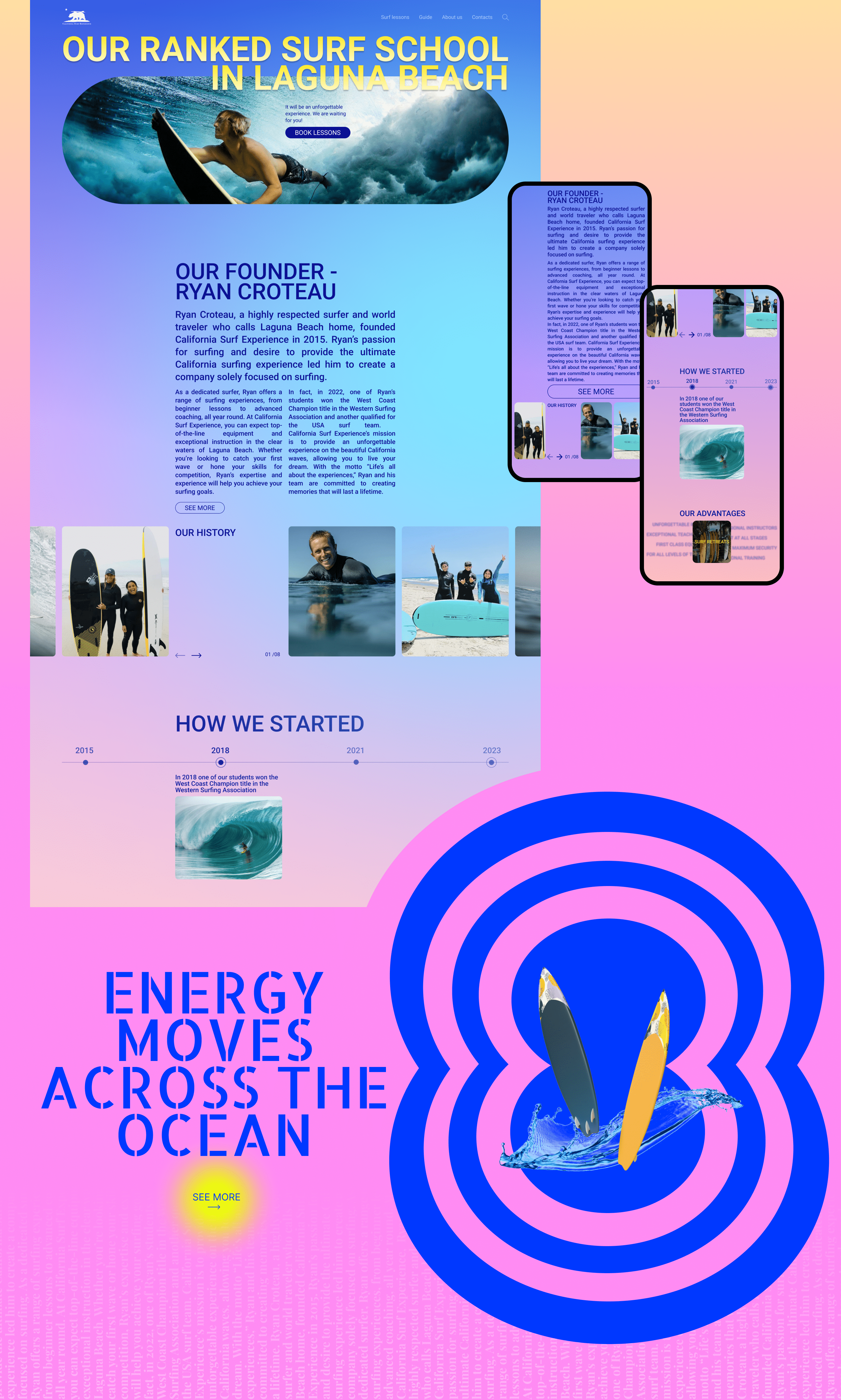 Surf School: Website Redesign — Изображение №9 — Интерфейсы, Брендинг на Dprofile