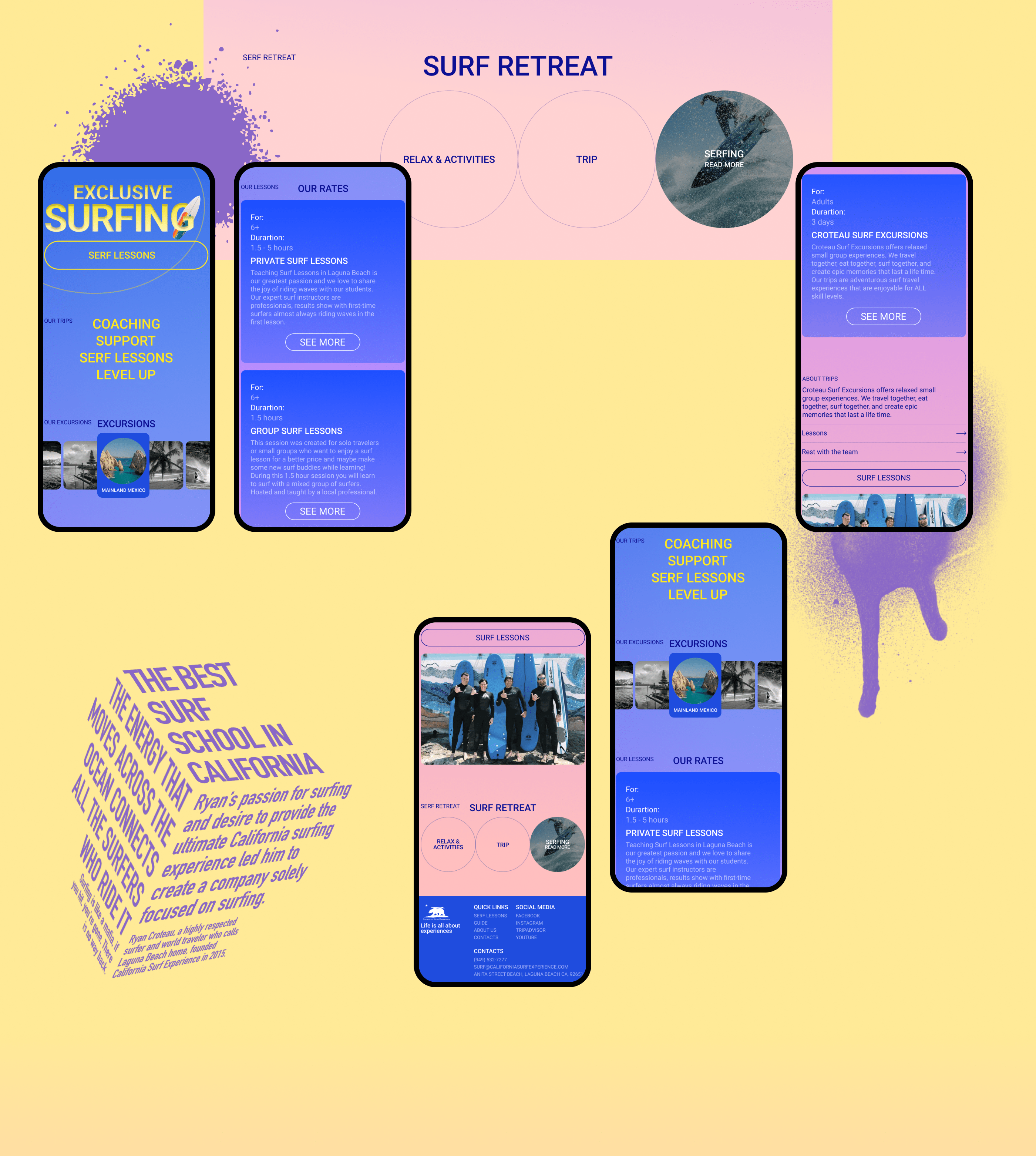 Surf School: Website Redesign — Изображение №8 — Интерфейсы, Брендинг на Dprofile