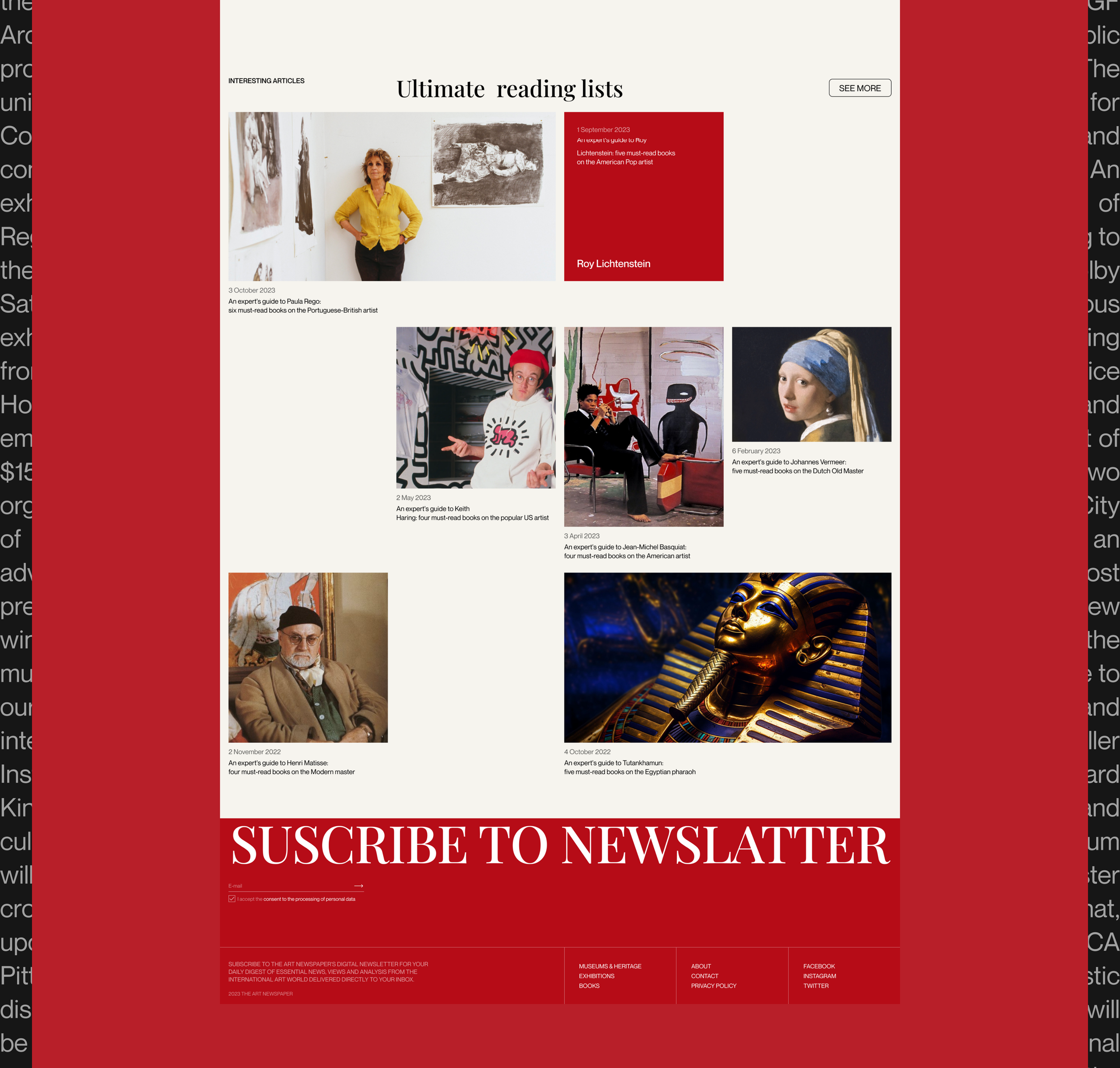 The Art Newspaper: Website Redesign — Изображение №7 — Интерфейсы, Графика на Dprofile