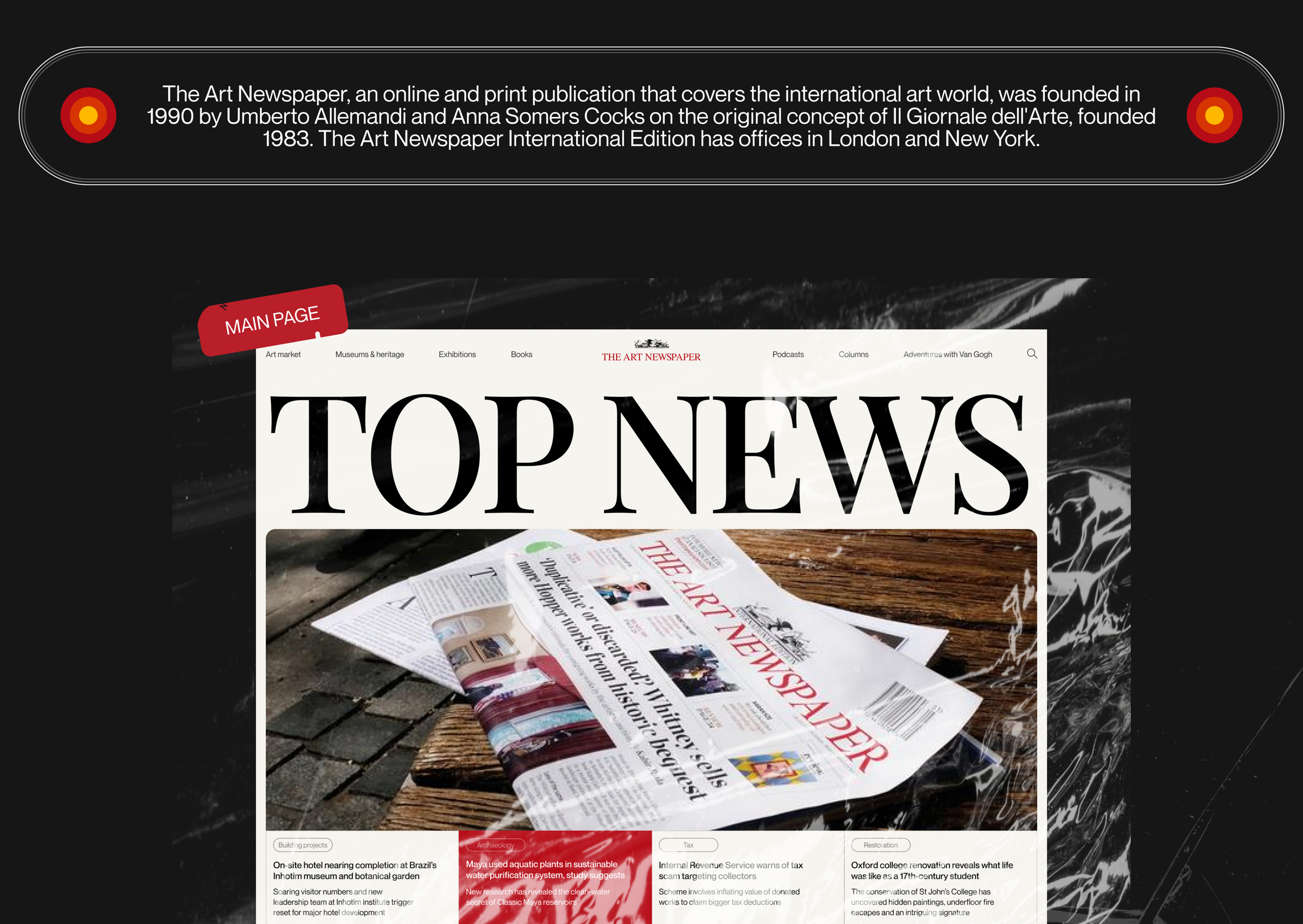 The Art Newspaper: Website Redesign — Изображение №2 — Интерфейсы, Графика на Dprofile