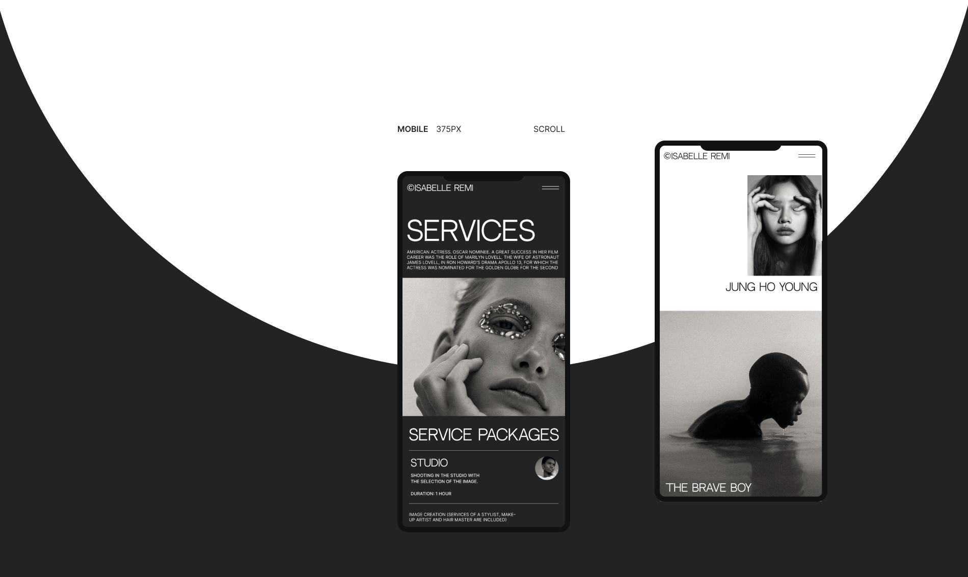 FASHION PHOTOGRAPHER ISABELLE REMI WEBDESIGN CONCEPT — Изображение №14 — Интерфейсы на Dprofile
