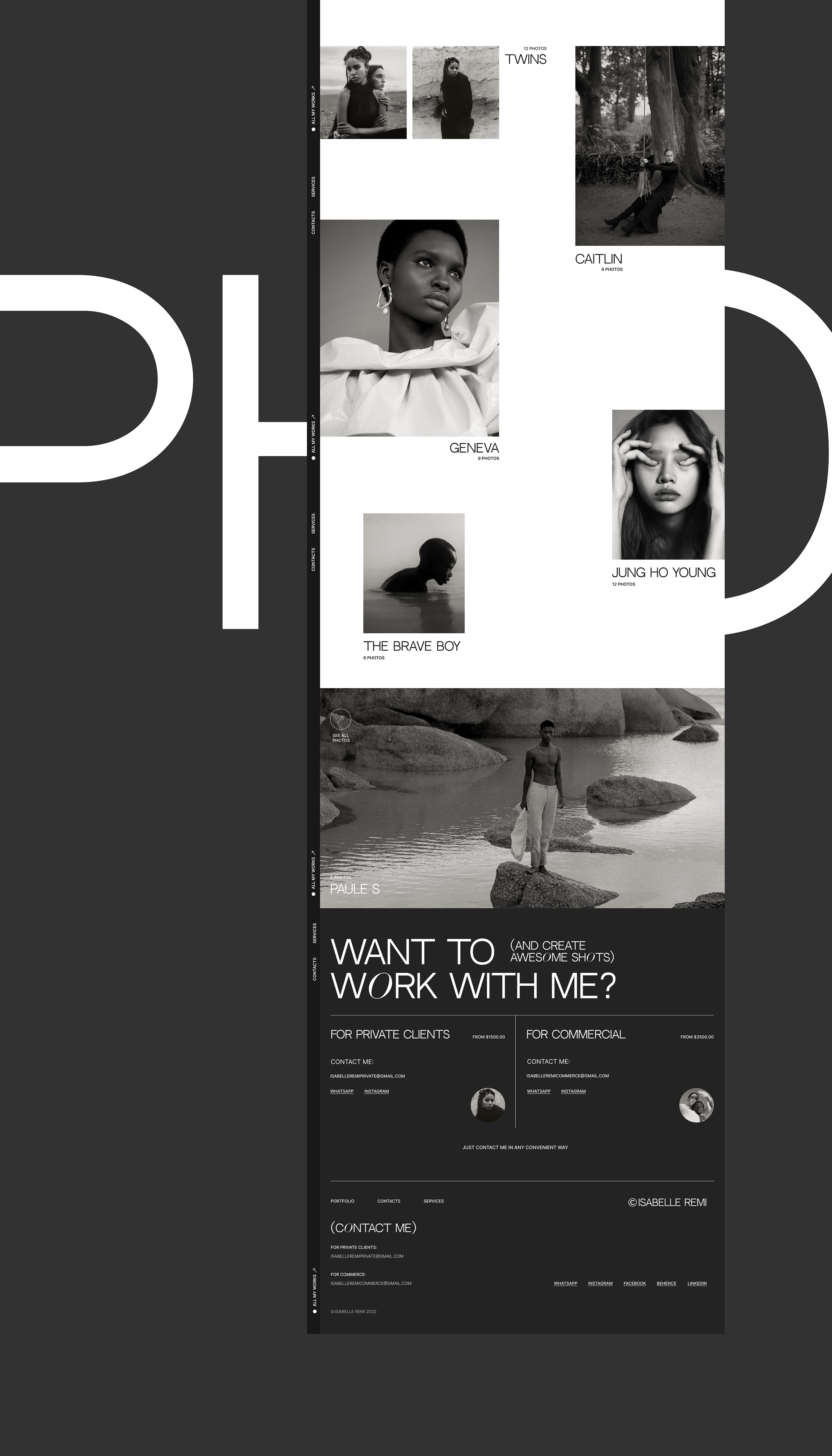 FASHION PHOTOGRAPHER ISABELLE REMI WEBDESIGN CONCEPT — Изображение №11 — Интерфейсы на Dprofile