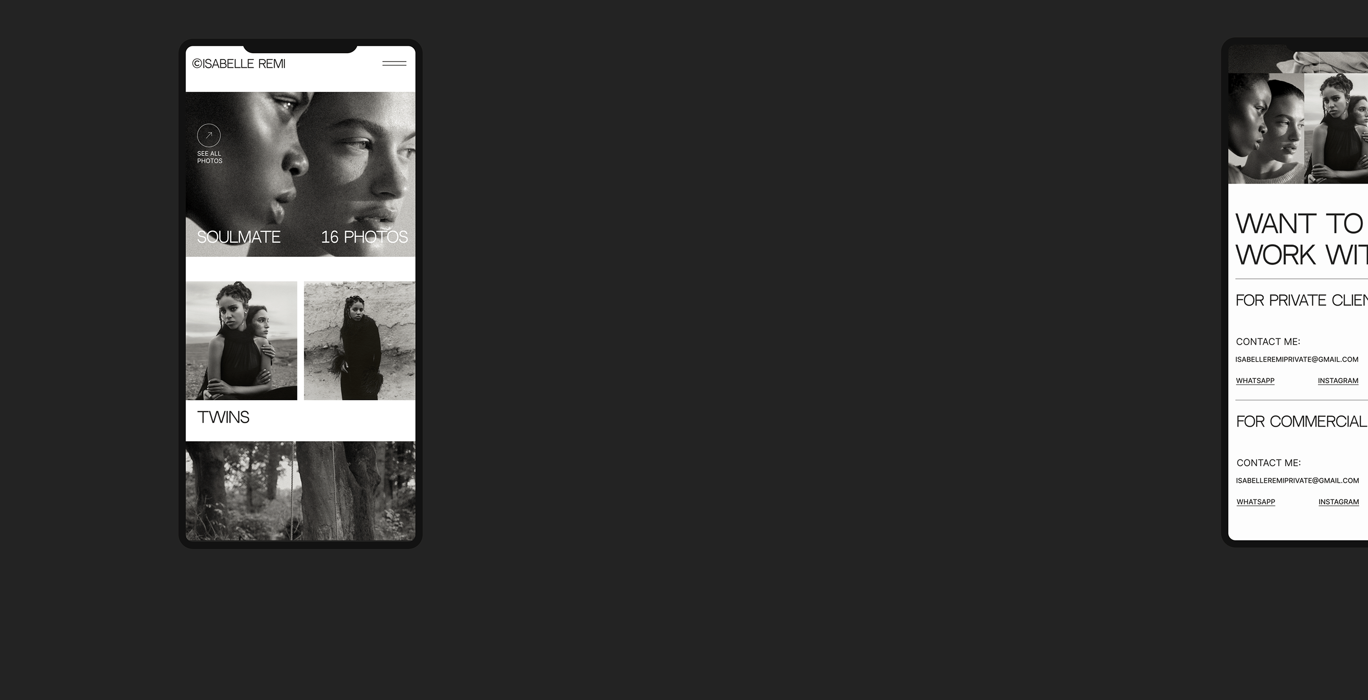 FASHION PHOTOGRAPHER ISABELLE REMI WEBDESIGN CONCEPT — Изображение №15 — Интерфейсы на Dprofile