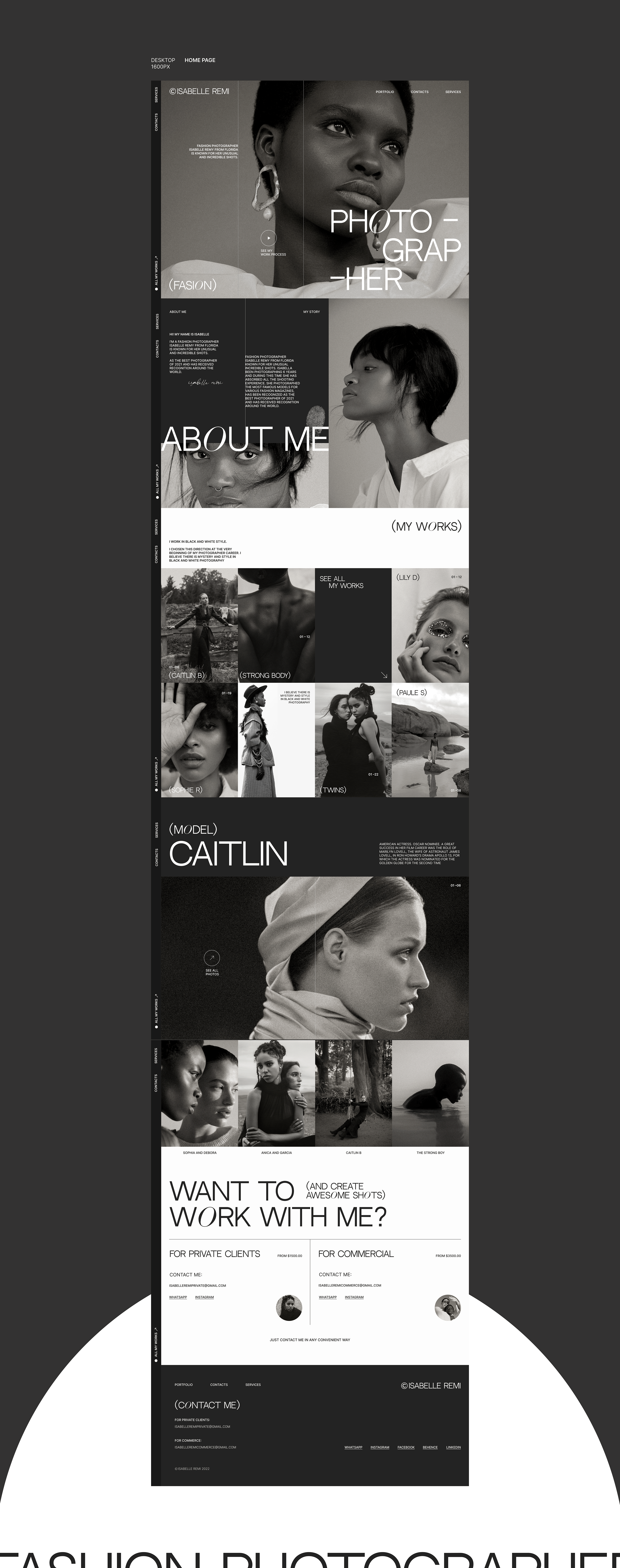 FASHION PHOTOGRAPHER ISABELLE REMI WEBDESIGN CONCEPT — Изображение №6 — Интерфейсы на Dprofile