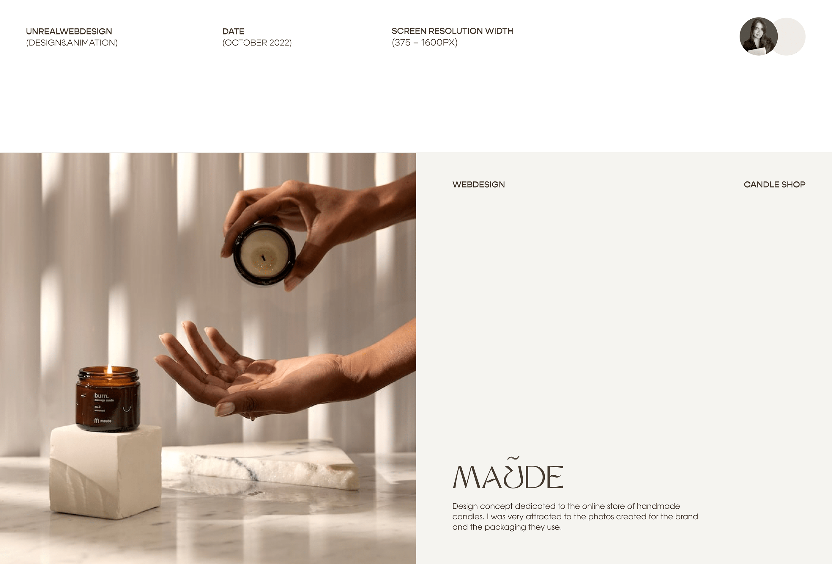 Maude Candles — Изображение №1 — Интерфейсы на Dprofile