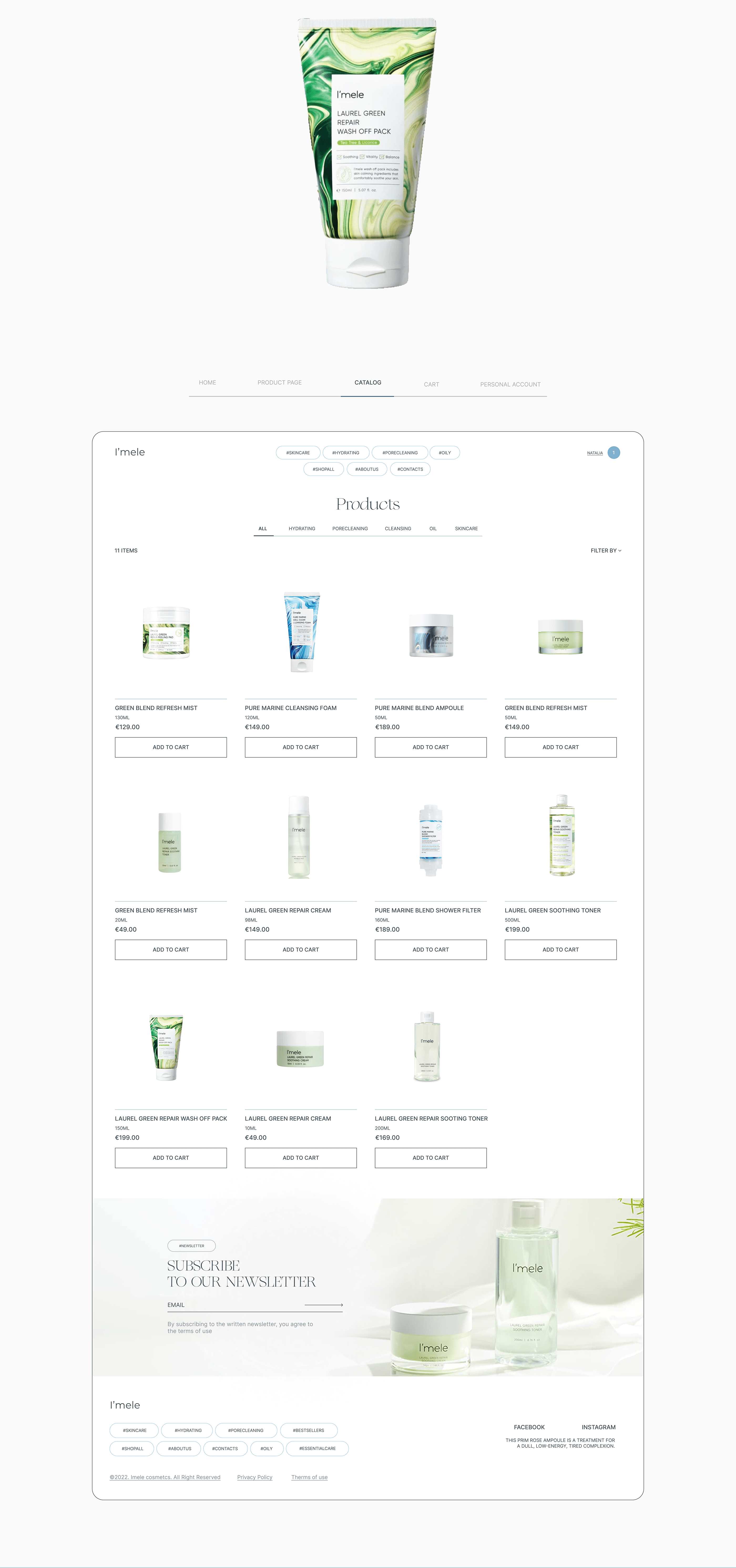 i'mele skincare cosmetics webdesign concept — Изображение №10 — Интерфейсы на Dprofile