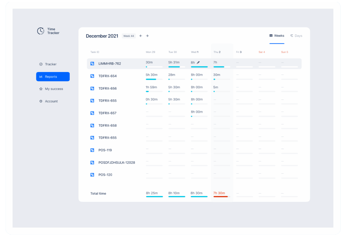 Time Tracker for Jira - Web service UX/UI — Изображение №15 — Интерфейсы на Dprofile