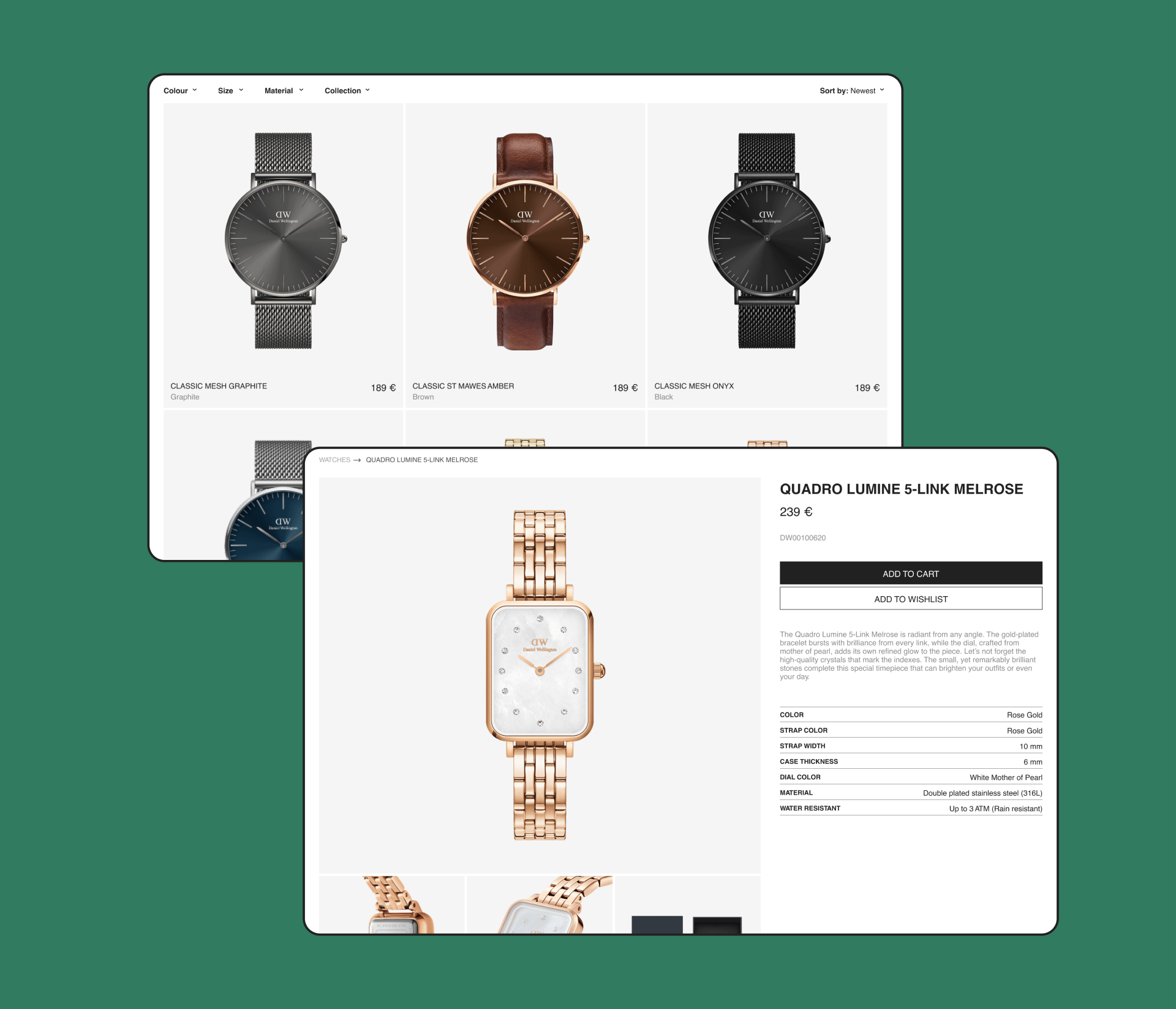 Daniel Wellington | E-commerce redesign — Изображение №5 — Интерфейсы, Брендинг на Dprofile