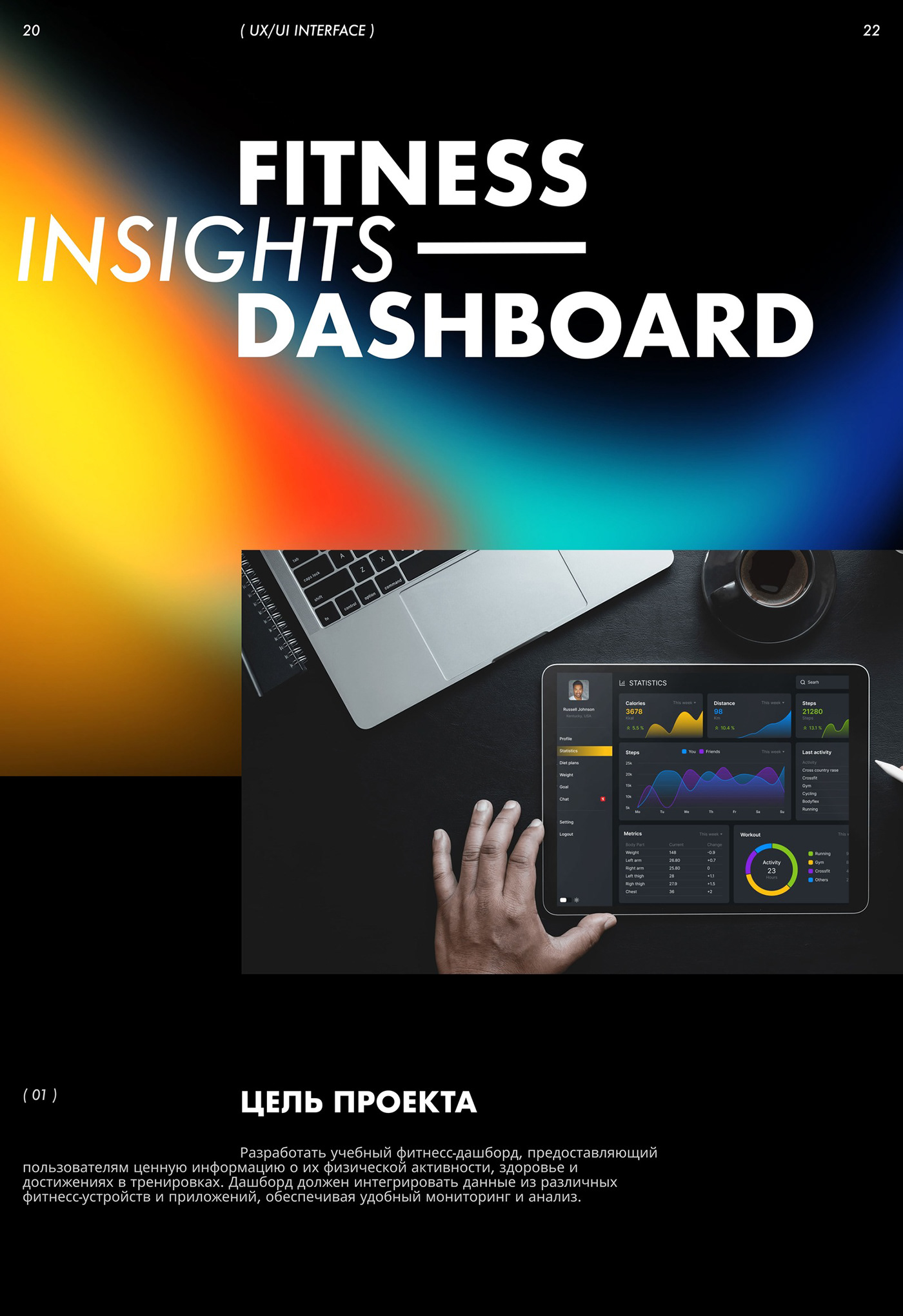 Fitness Insights Dashboard — Изображение №1 — Интерфейсы, Графика на Dprofile