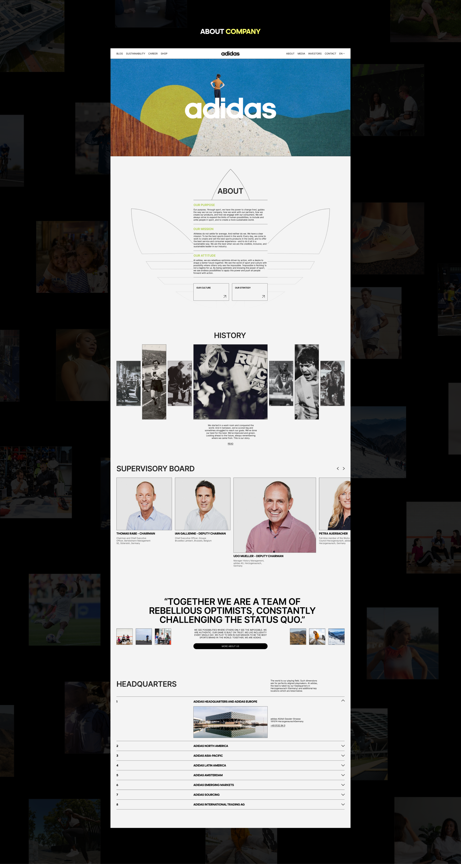 Adidas Group | Corporate website redesign — Изображение №4 — Интерфейсы на Dprofile