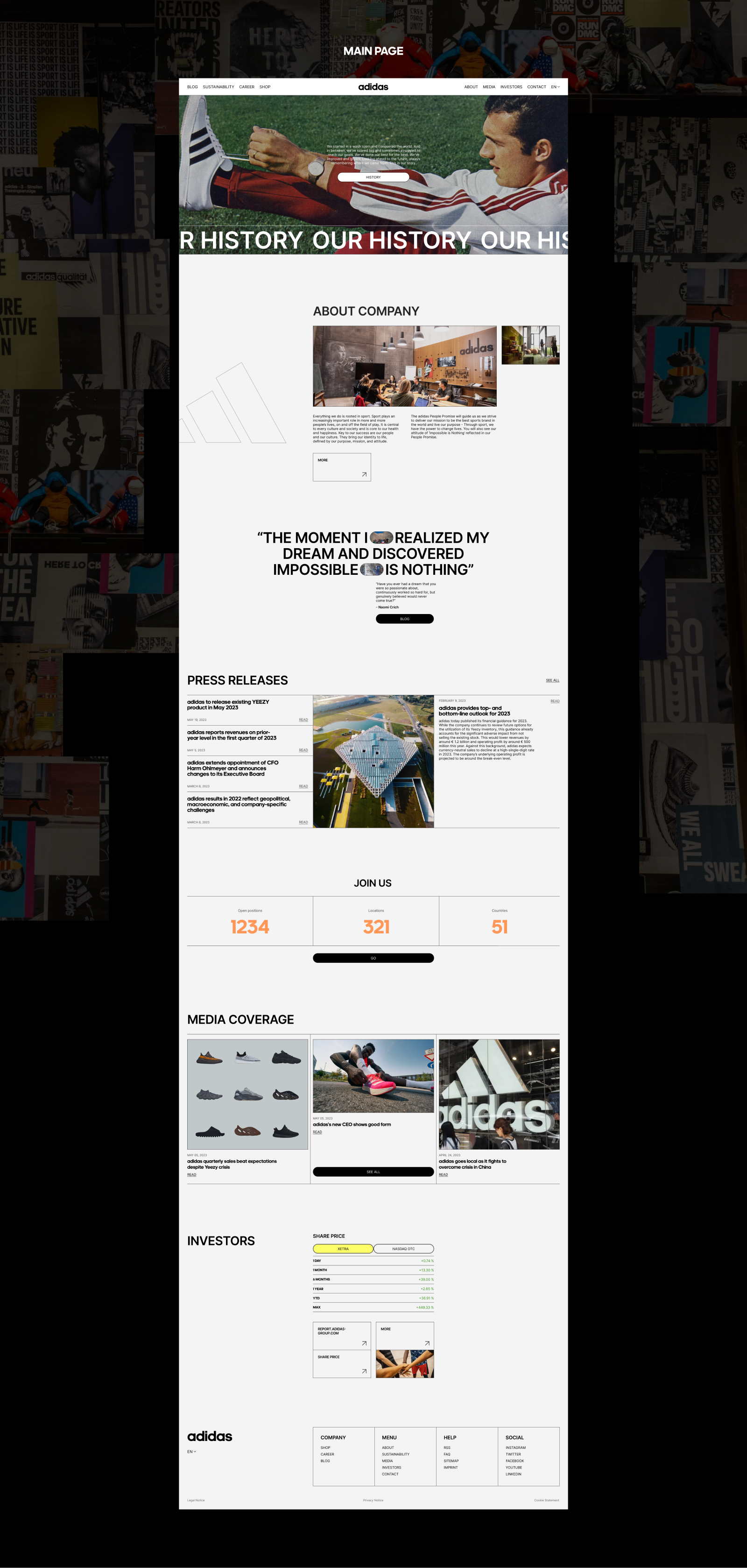 Adidas Group | Corporate website redesign — Изображение №2 — Интерфейсы на Dprofile