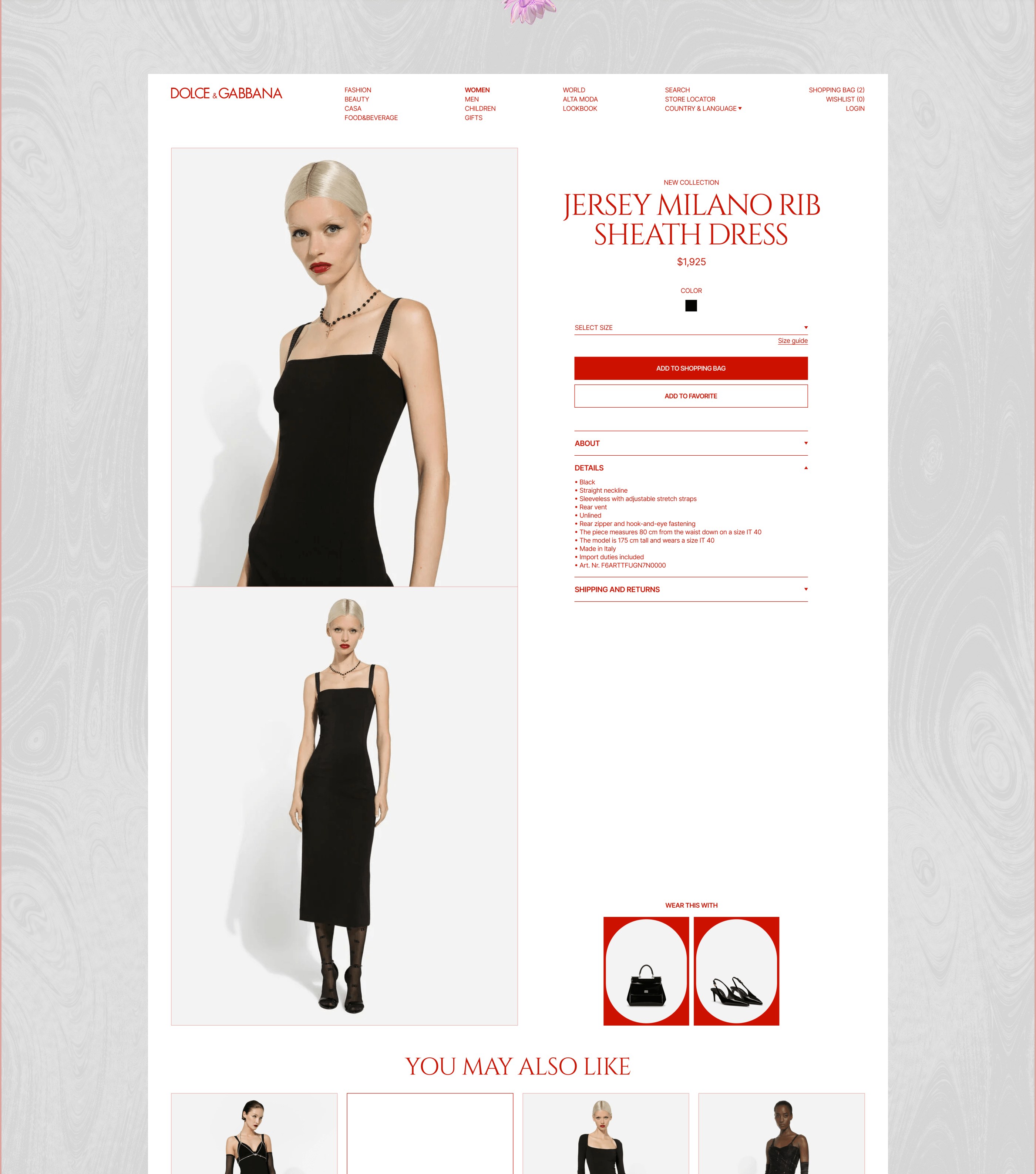 Dolce&Gabbana | E-Commerce — Изображение №8 — Интерфейсы на Dprofile