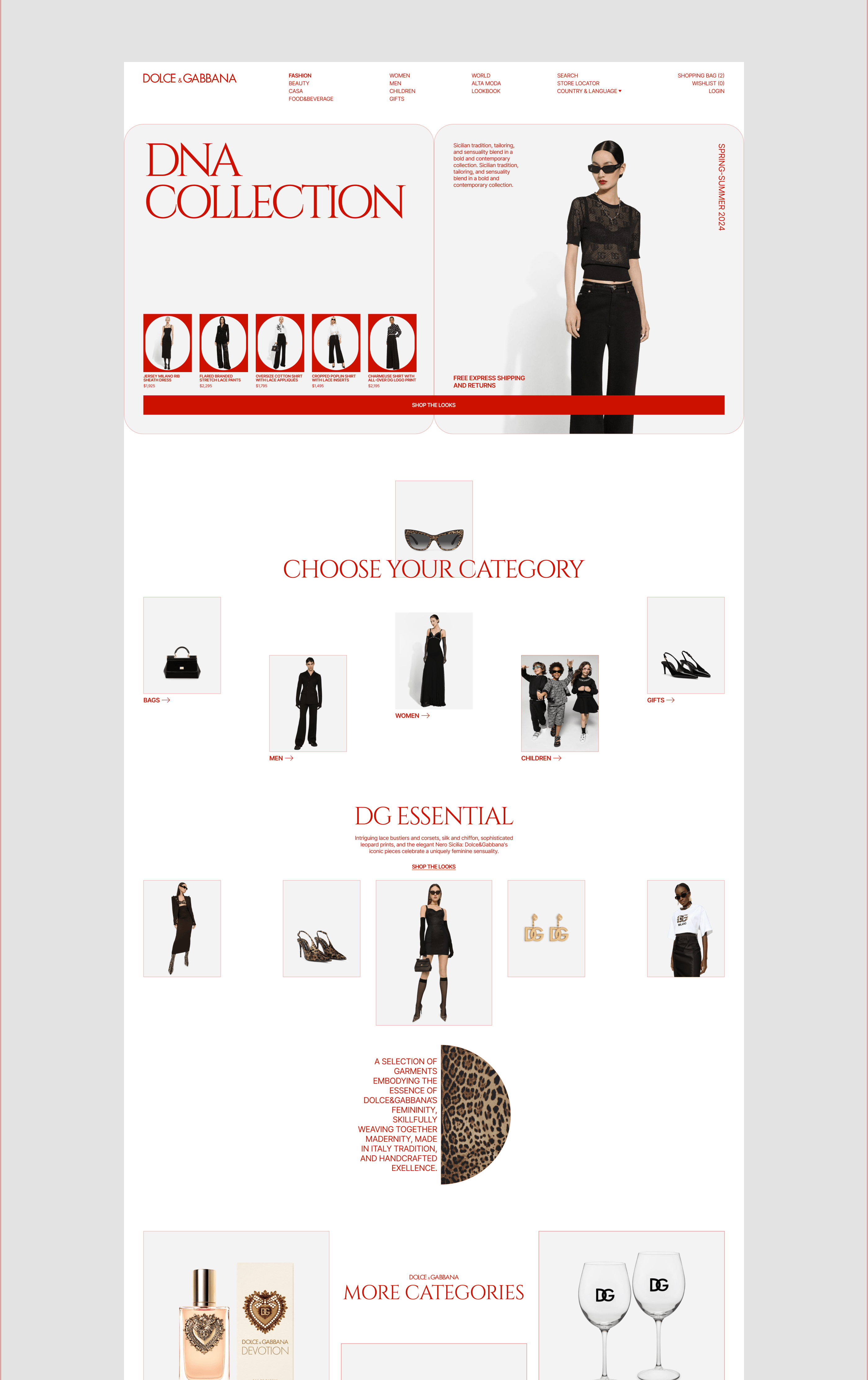 Dolce&Gabbana | E-Commerce — Изображение №2 — Интерфейсы на Dprofile