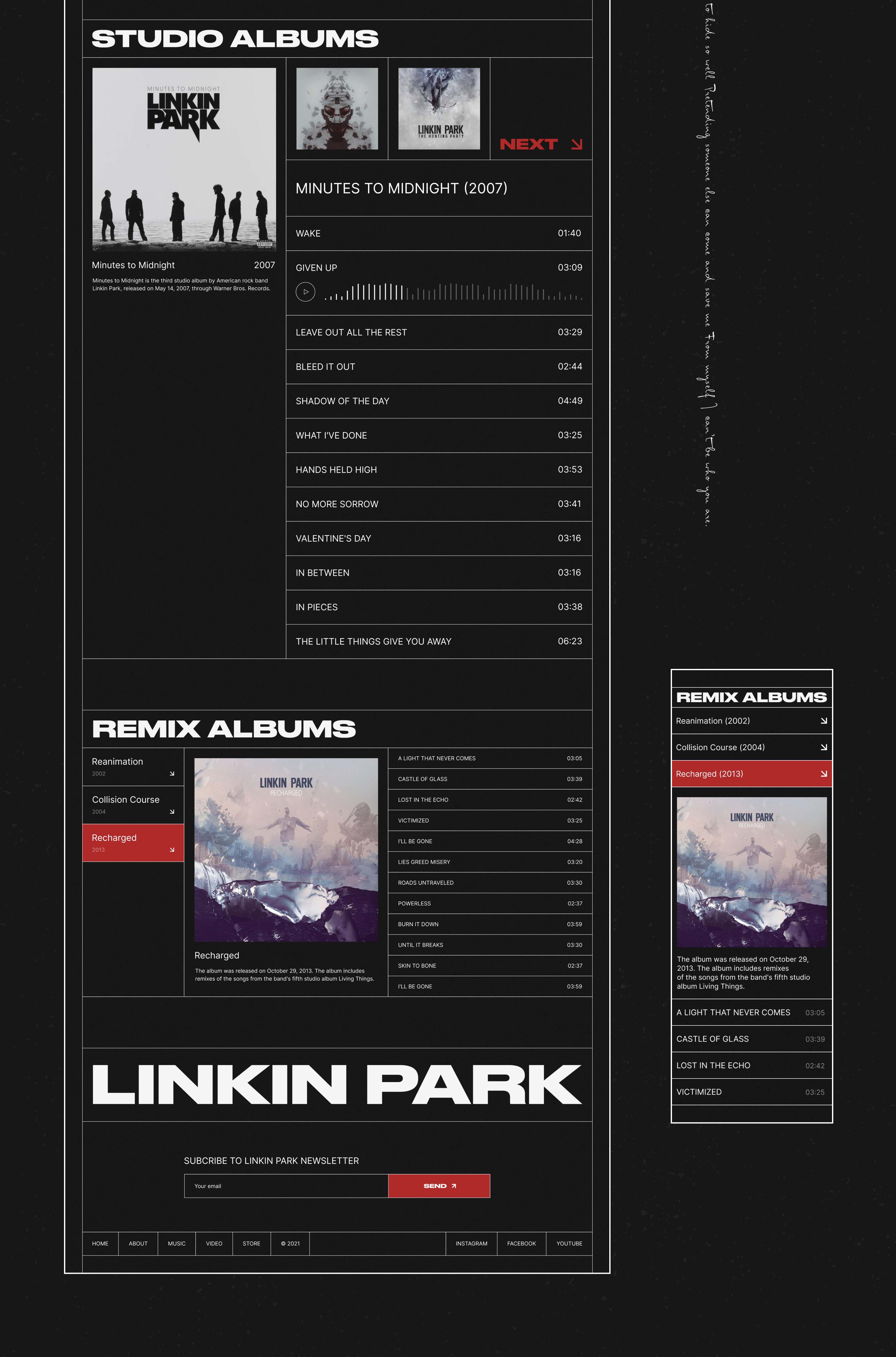 LINKIN PARK - New Website — Изображение №9 — Интерфейсы на Dprofile