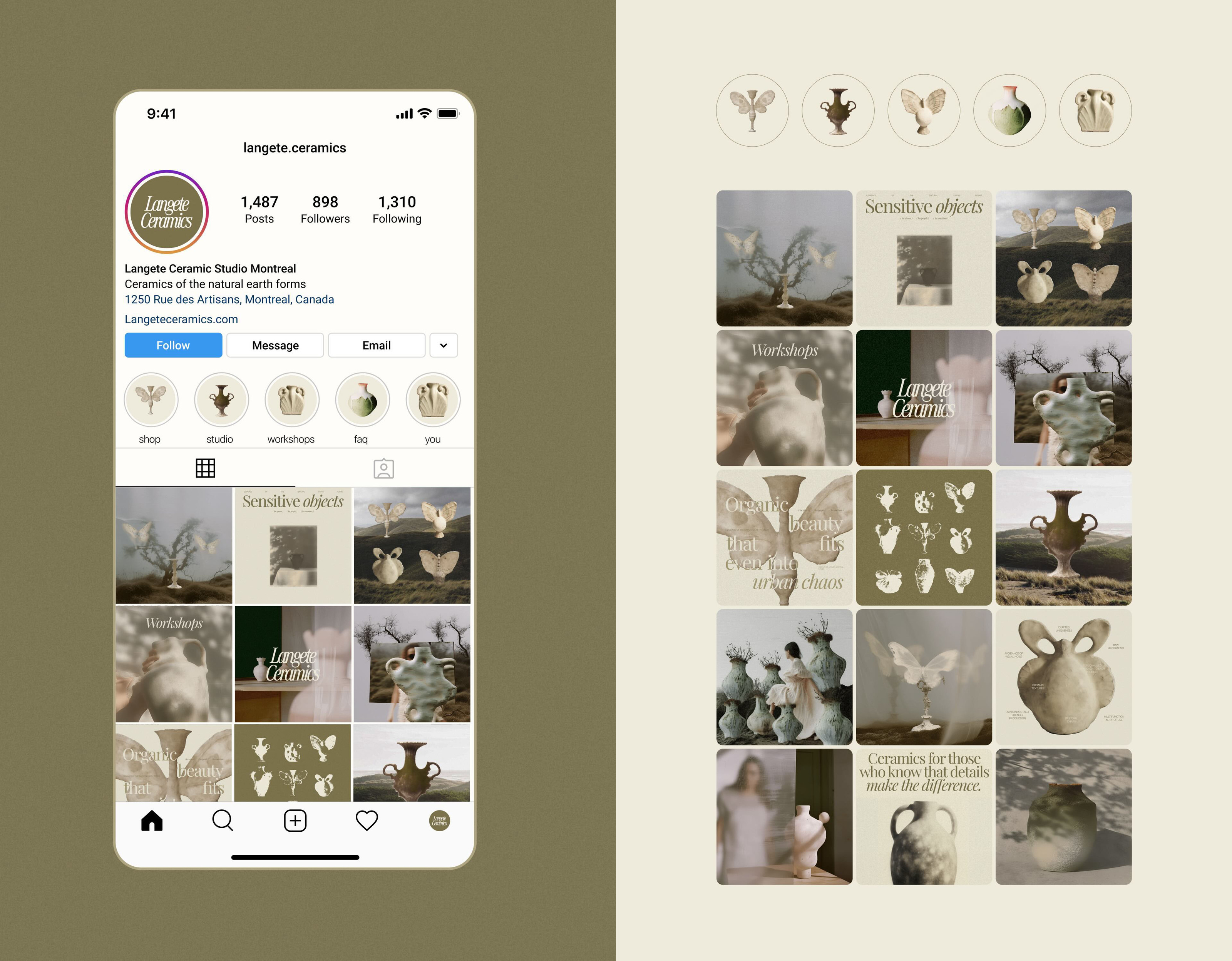 LANGETE CERAMICS | Brand identity & Web Design & Ai — Изображение №11 — Брендинг, Графика на Dprofile