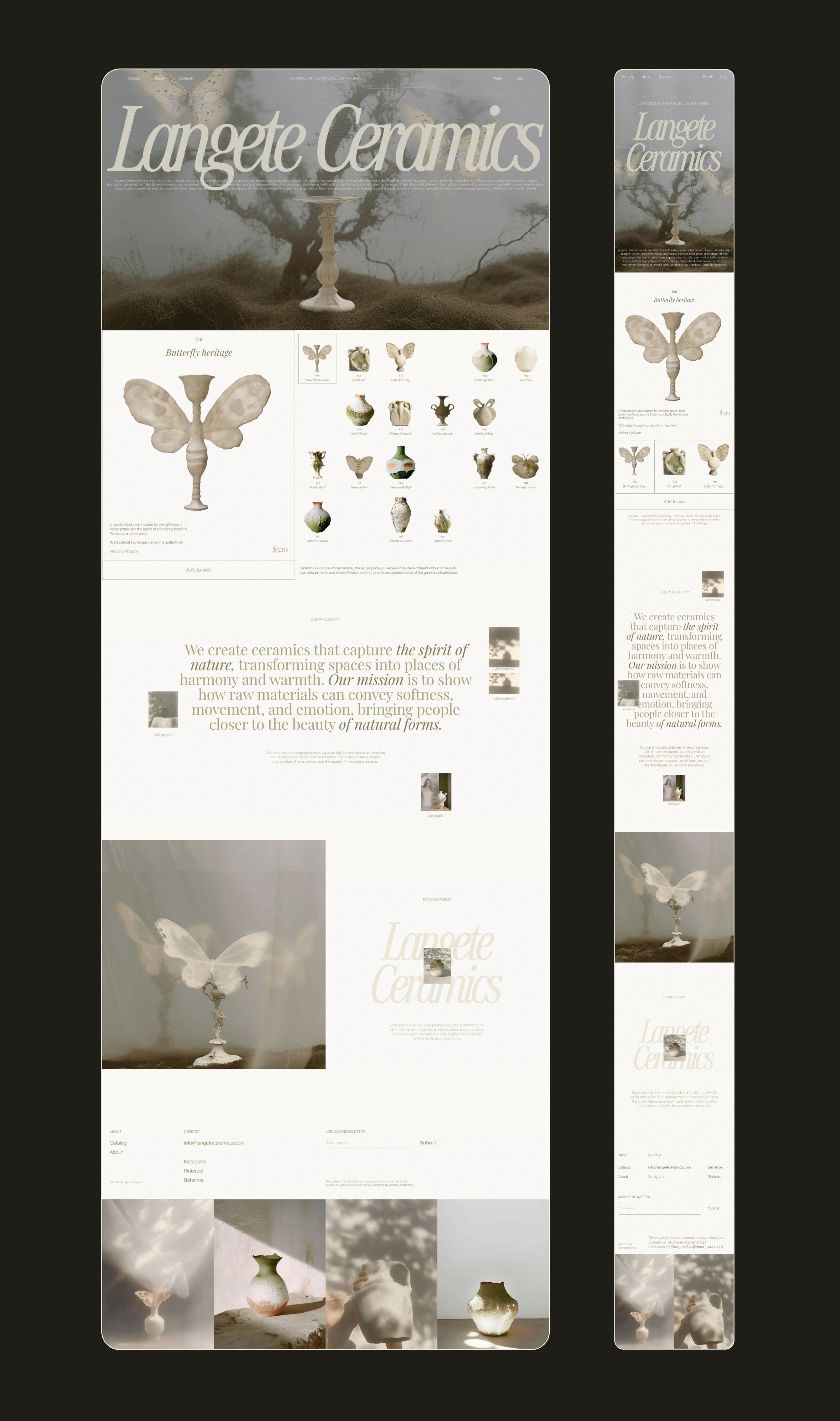 LANGETE CERAMICS | Brand identity & Web Design & Ai — Изображение №18 — Брендинг, Графика на Dprofile