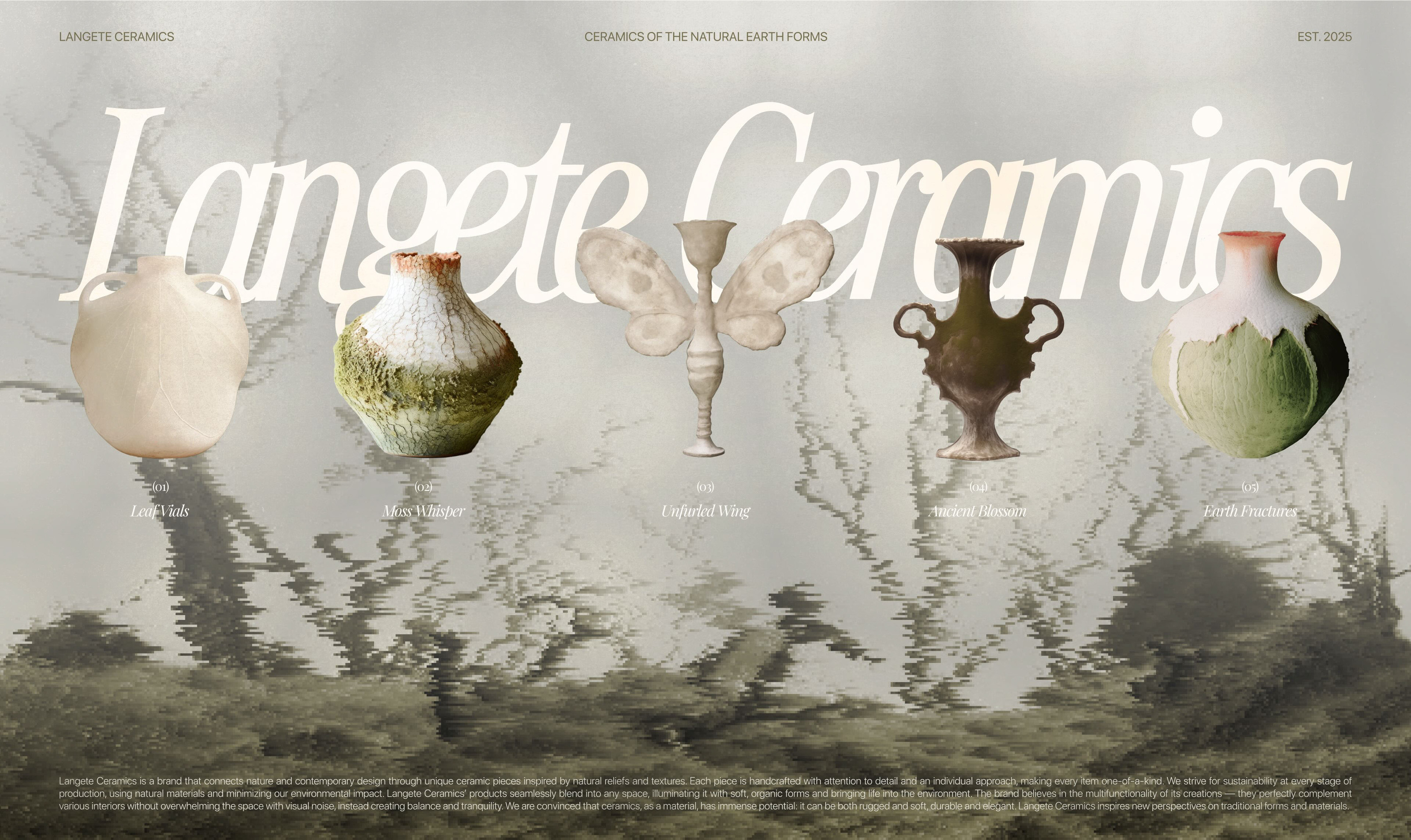LANGETE CERAMICS | Brand identity & Web Design & Ai — Изображение №1 — Брендинг, Графика на Dprofile