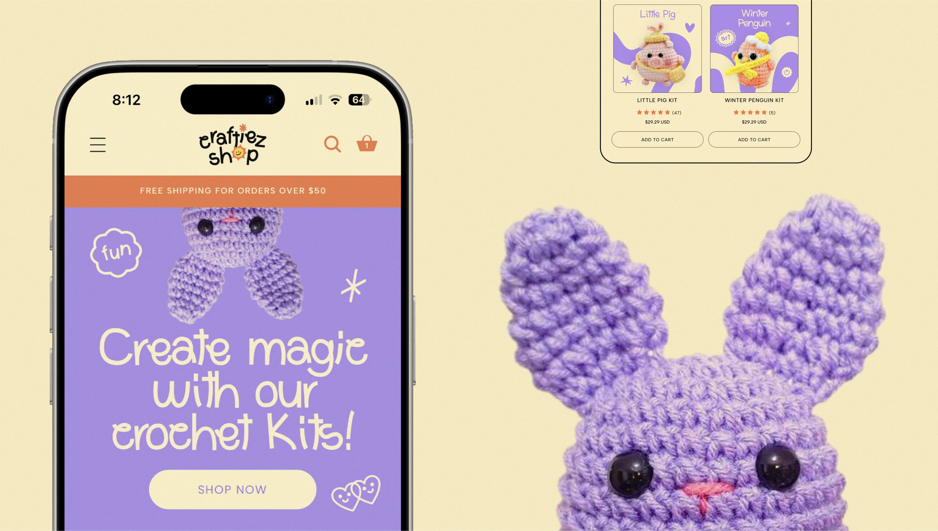 CRAFTIEZ SHOP | Brand identity & Shopify e-commerce — Изображение №9 — Интерфейсы, Брендинг на Dprofile