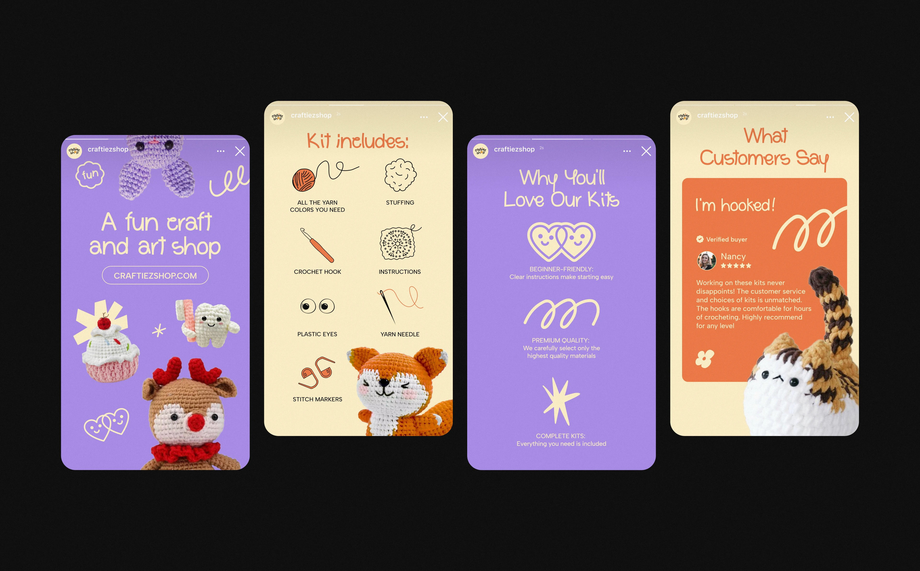 CRAFTIEZ SHOP | Brand identity & Shopify e-commerce — Изображение №3 — Интерфейсы, Брендинг на Dprofile