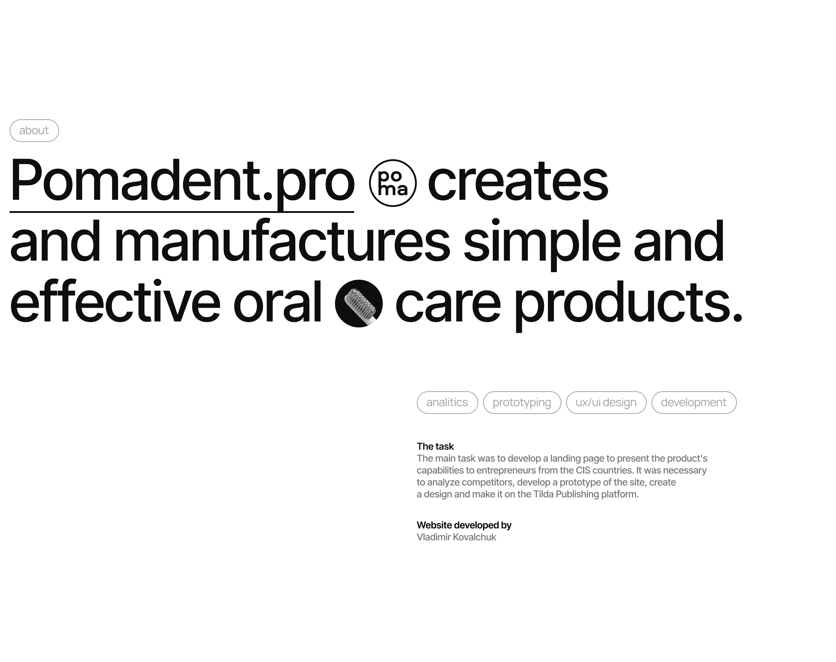 POMA® Website For The Premium Toothbrush | Web Design — Изображение №2 — Интерфейсы на Dprofile