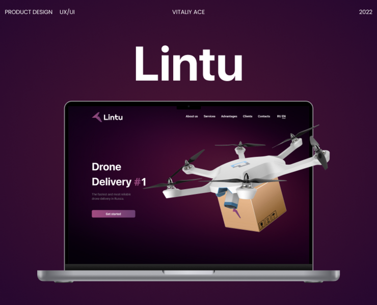 Drone Delivery - Landing page UX/UI — Интерфейсы, Брендинг, Графика на Dprofile