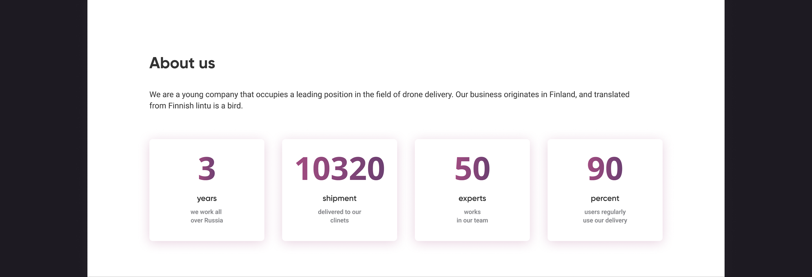 Drone Delivery - Landing page UX/UI — Изображение №7 — Интерфейсы, Брендинг, Графика на Dprofile