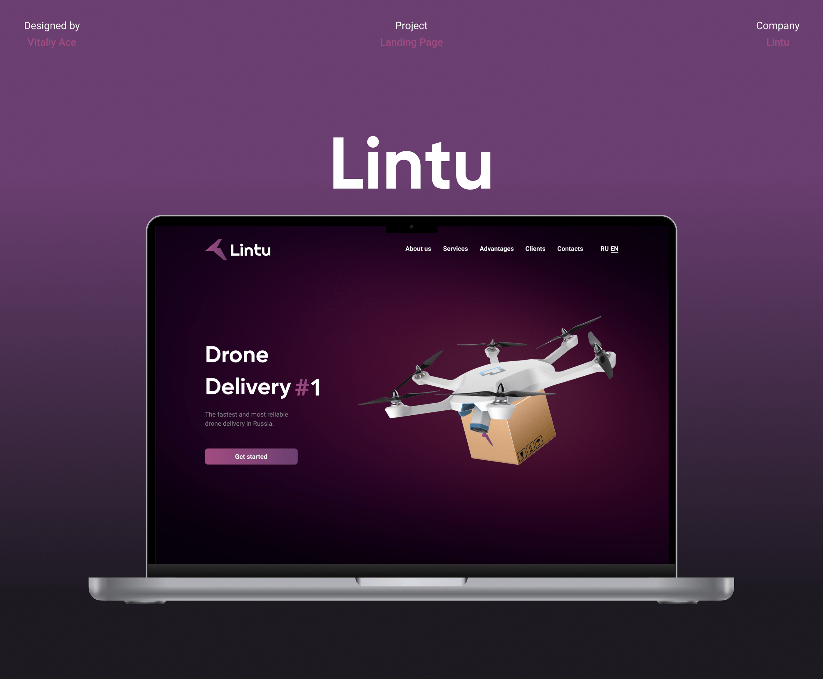 Drone Delivery - Landing page UX/UI — Изображение №1 — Интерфейсы, Брендинг, Графика на Dprofile