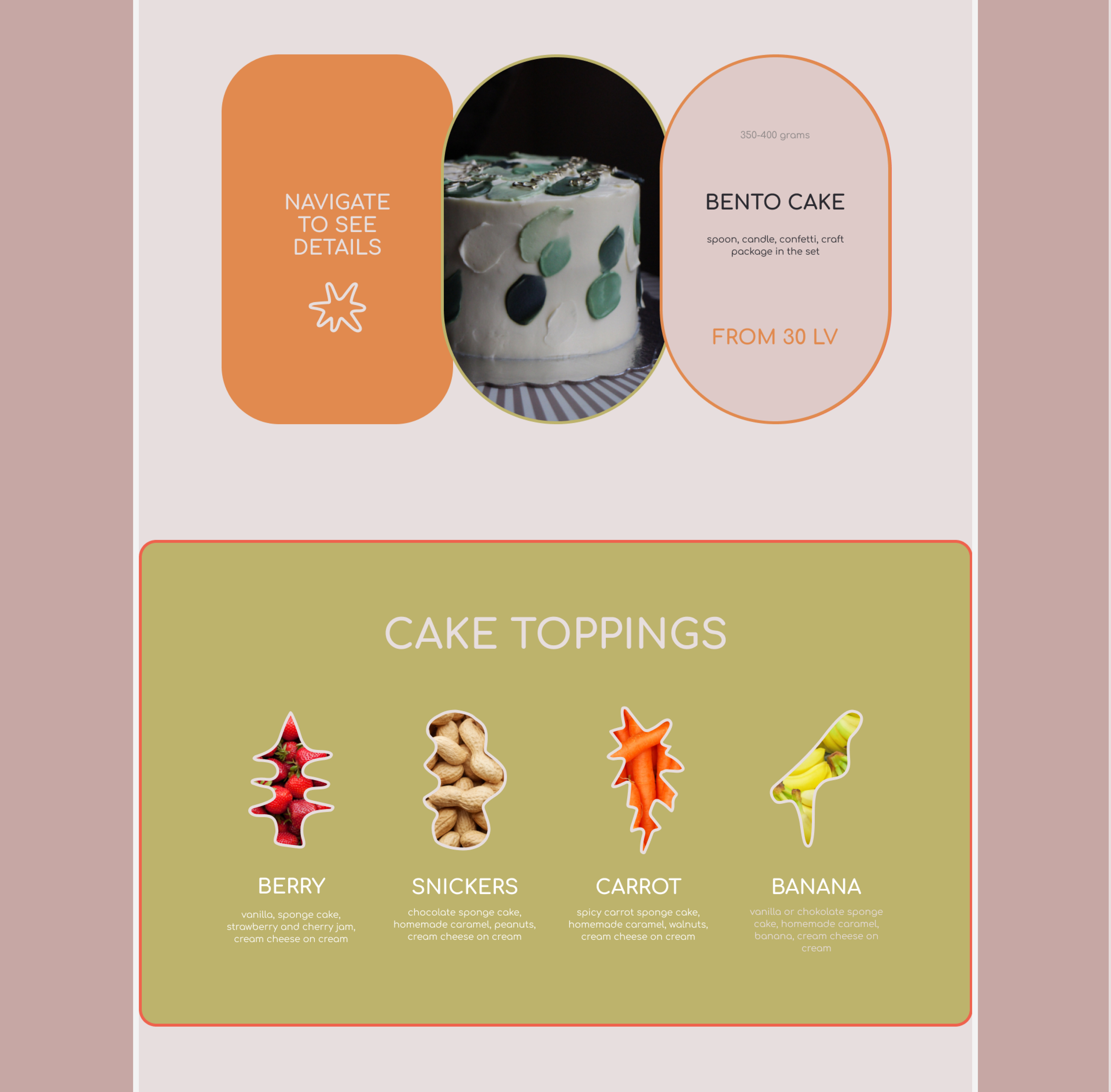 Bento cake website — Изображение №4 — Интерфейсы на Dprofile